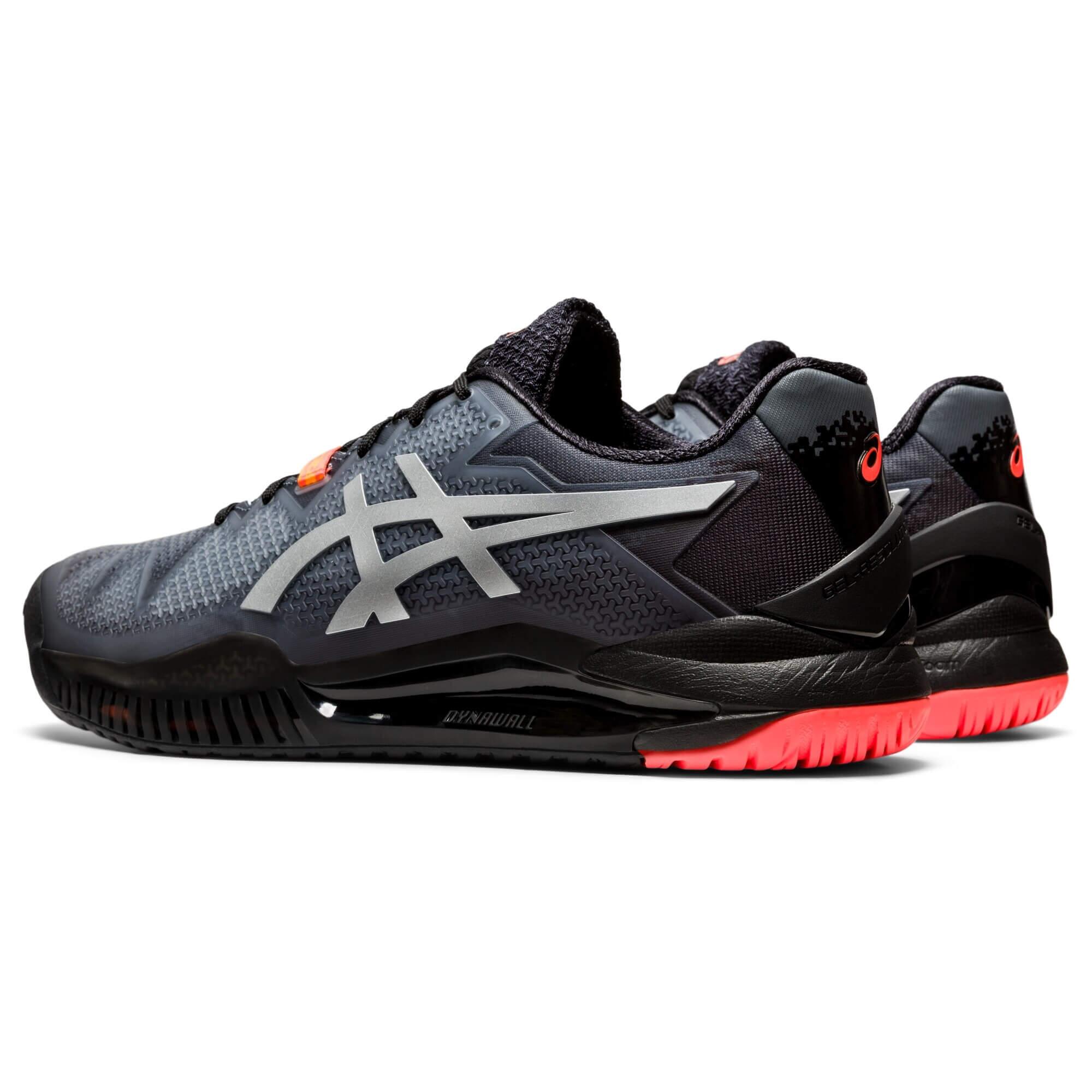 Asics Mens GEL-Resolution 8 L.E. Tennis Shoes - Black/Sunrise Red ...