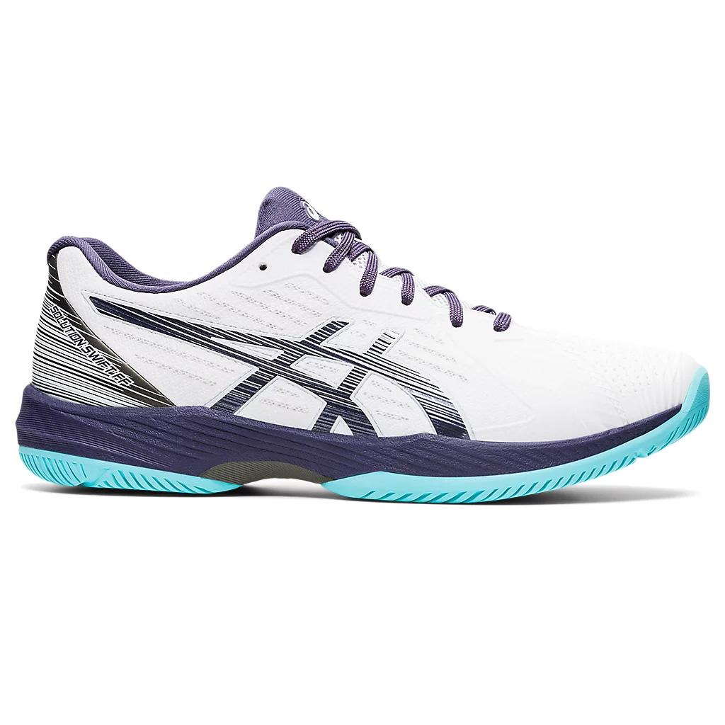 Asics Mens Solution Swift FF Tennis Shoes White/Indigo Fog