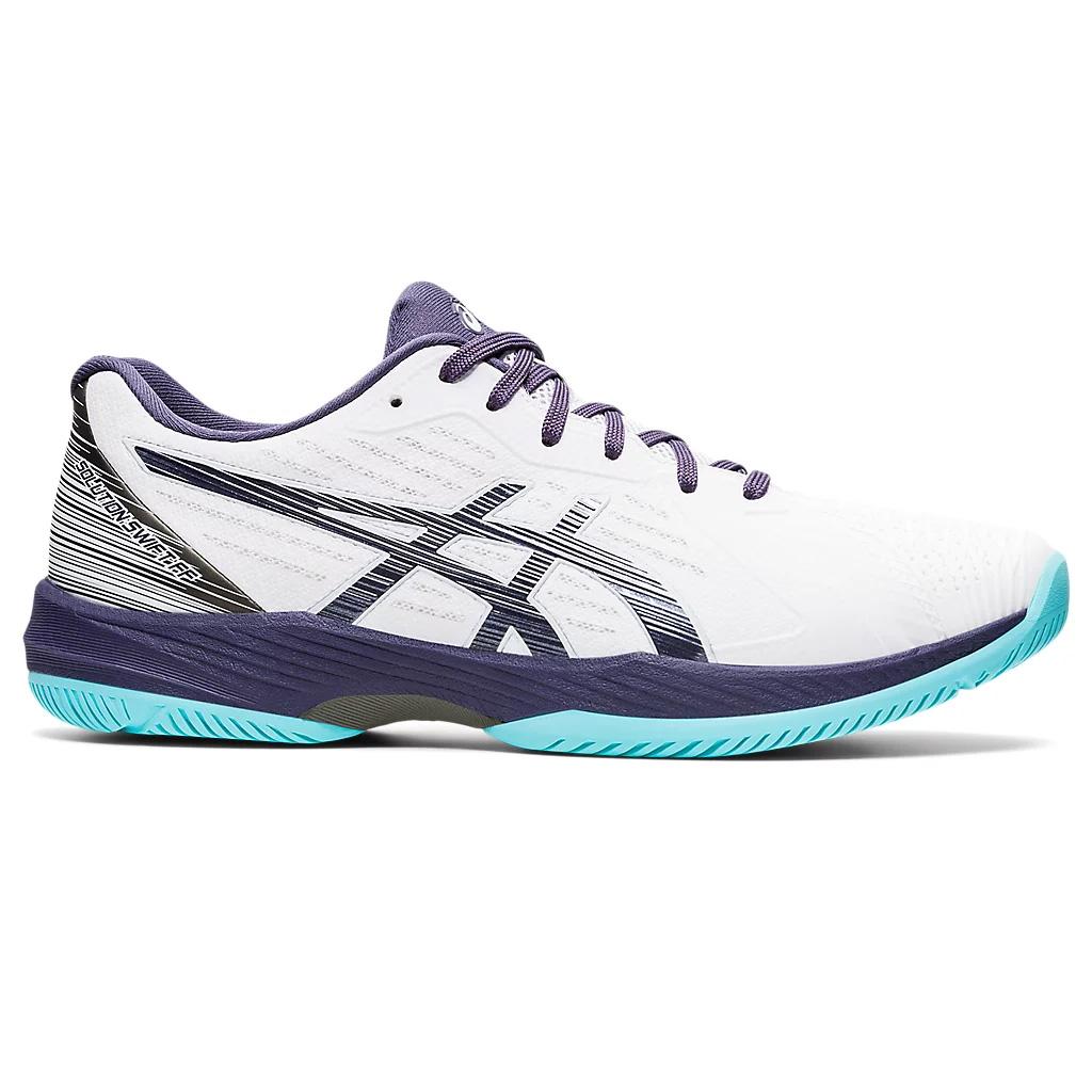 Asics Mens Solution Swift FF Tennis Shoes - White/Indigo Fog