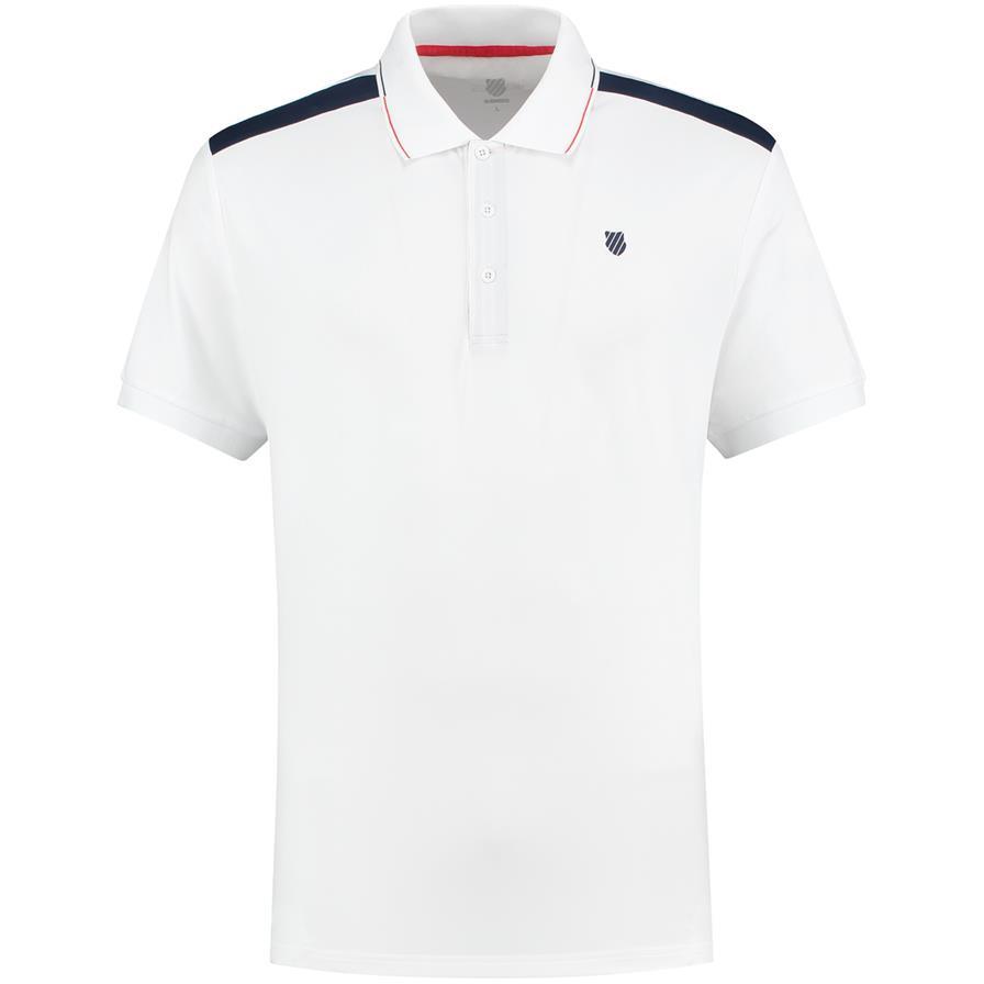 K-Swiss Mens Heritage Sport Polo - White - Tennisnuts.com