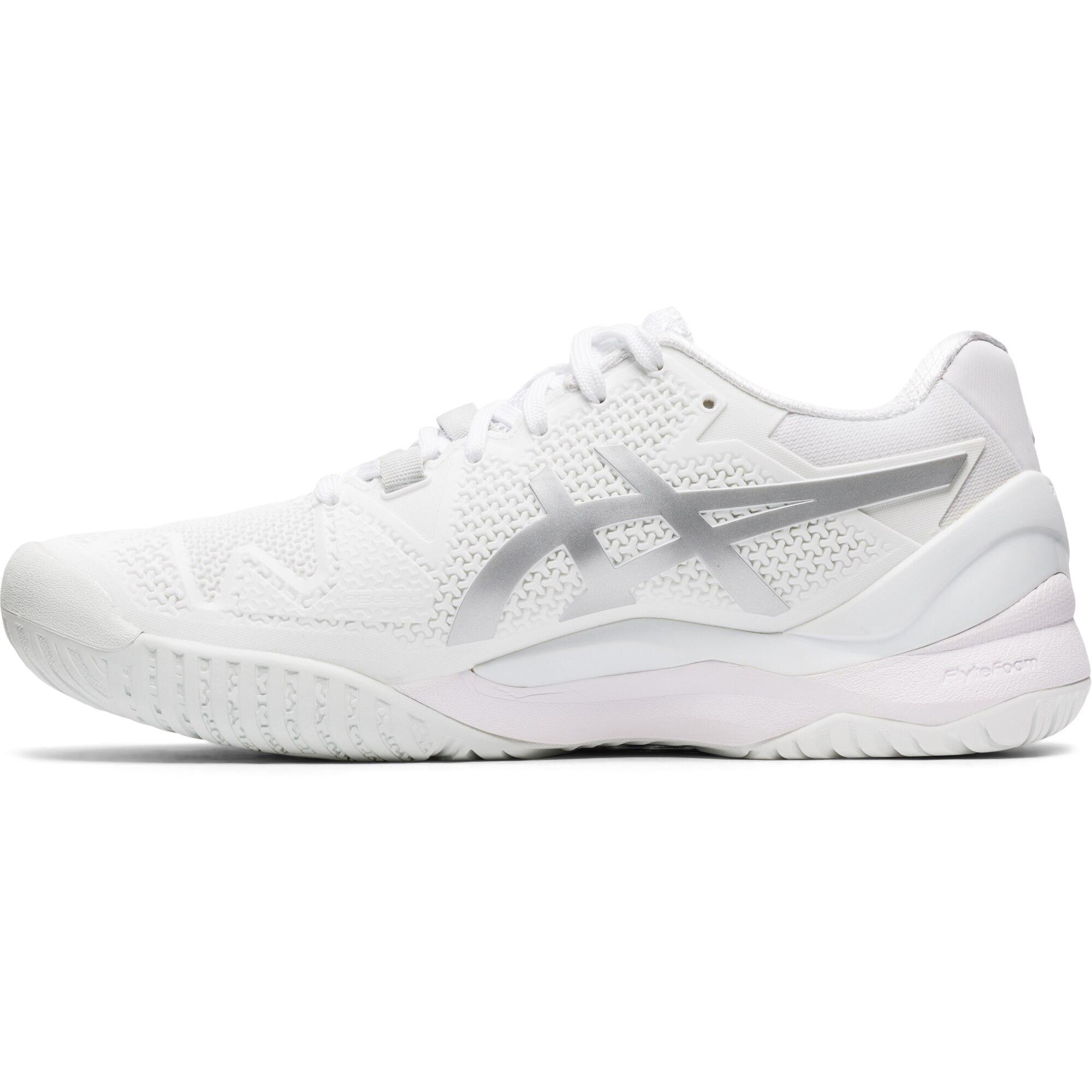 Asics Womens GELResolution 8 Tennis Shoes White/Pure Silver