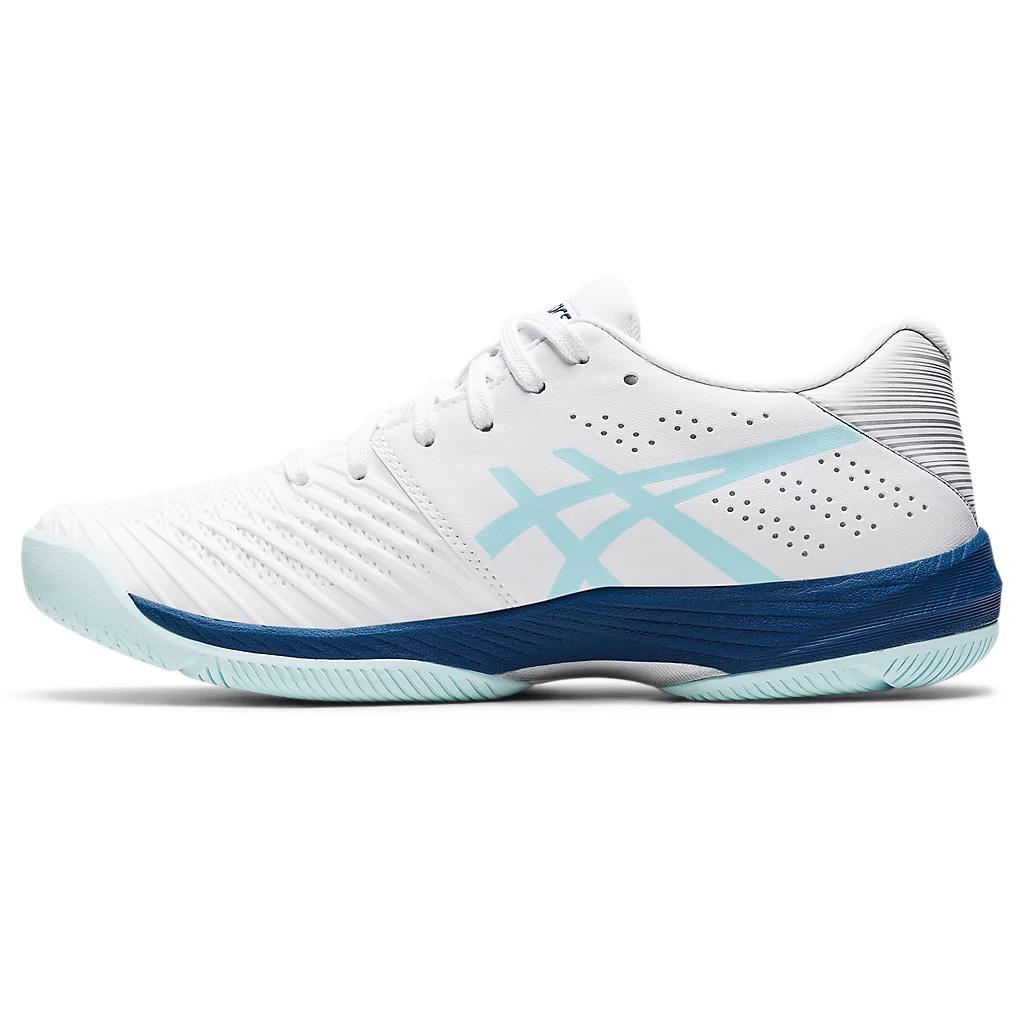 Asics Womens Solution Swift FF Tennis Shoes White/Clear Blue