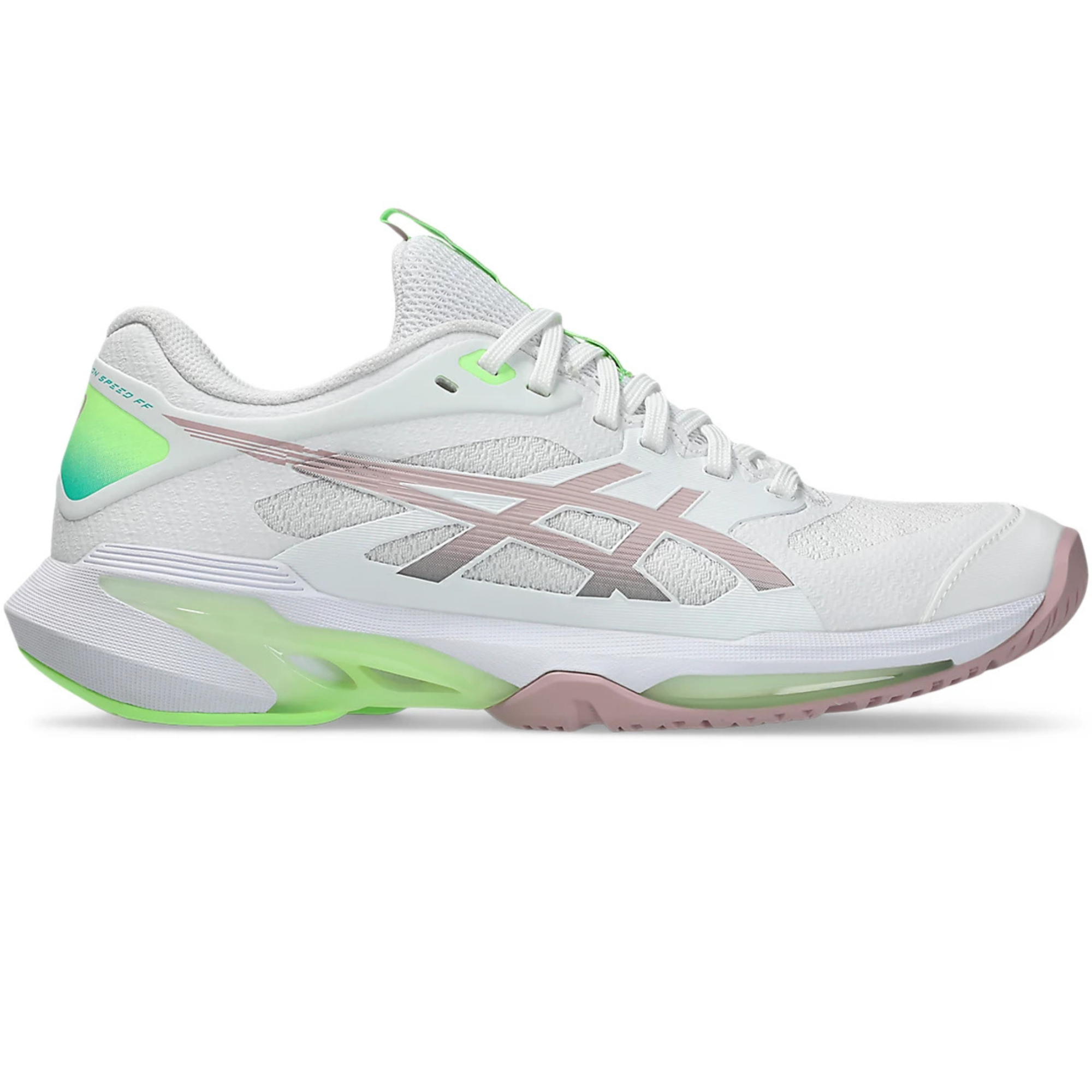 Asics Womens Solution Speed FF4 Tennis Shoes - White/Morganite
