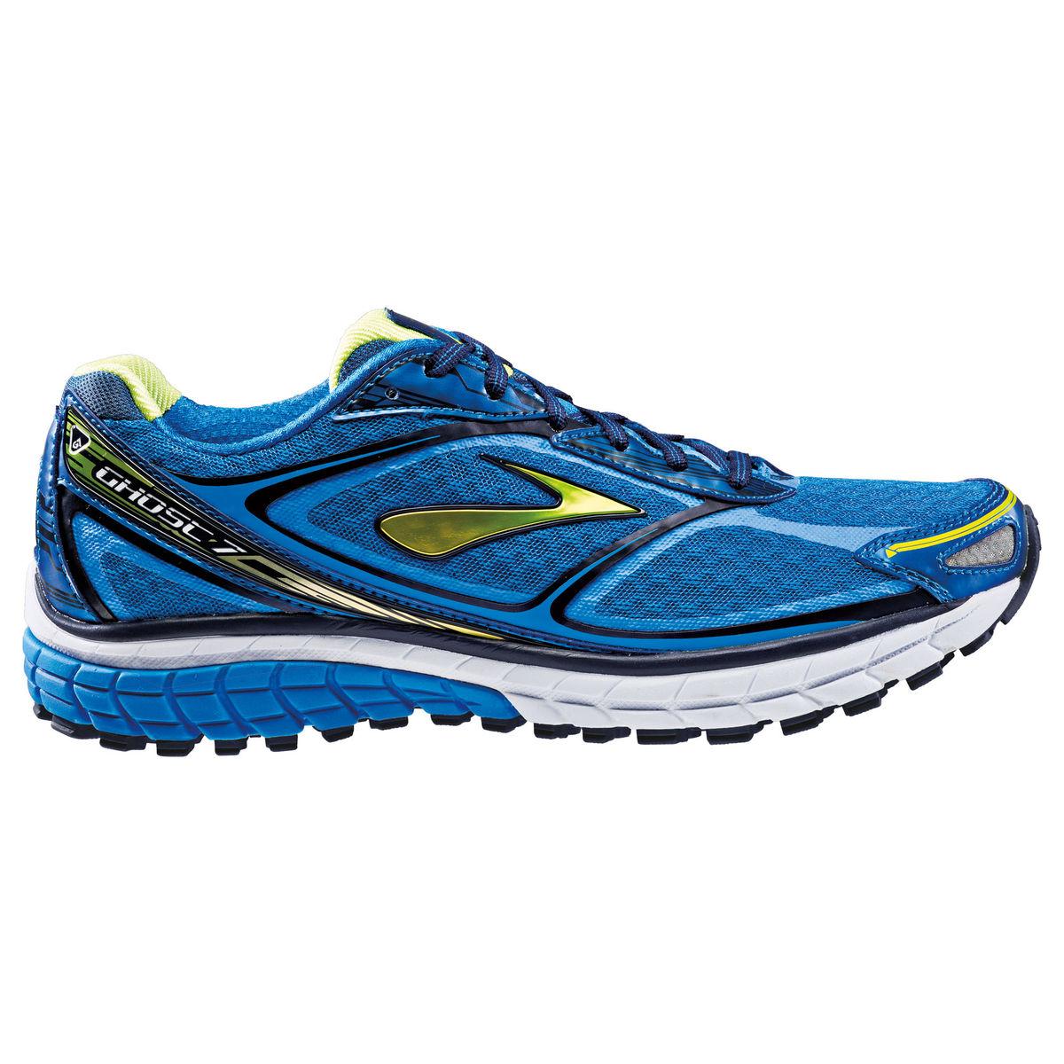 Brooks Mens Ghost 7 Running Shoes - Electric Blue/Lime - Tennisnuts.com