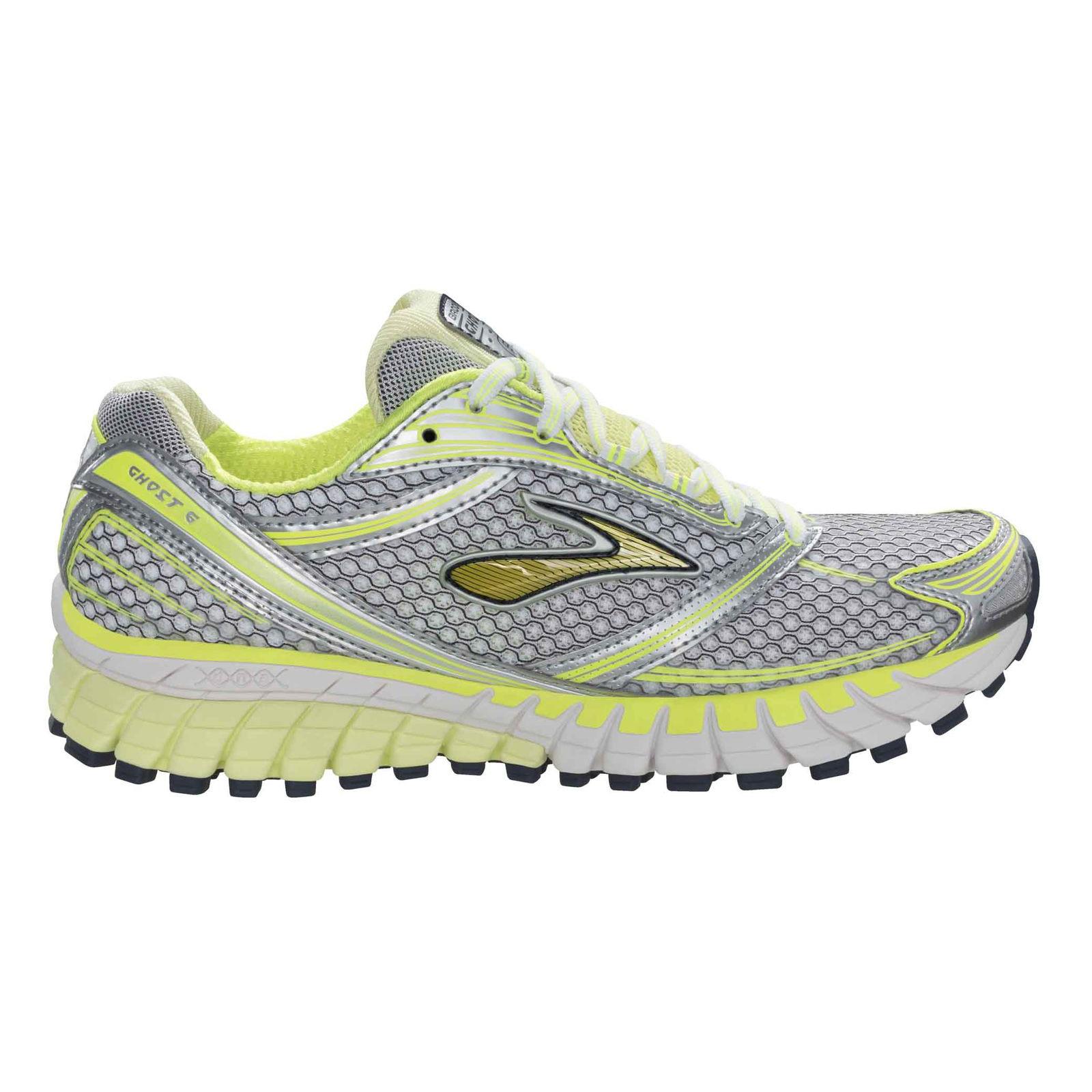Brooks Womens Ghost 6 Running Shoes Lime/Silver