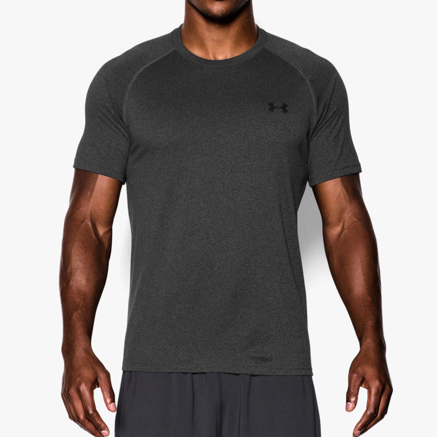 Under Armour Mens Tech Tee - Carbon Heather - Tennisnuts.com