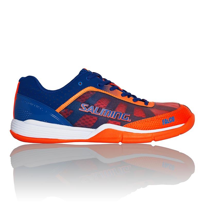 Salming Mens Falco Indoor Court Shoes - Blue/Orange - Tennisnuts.com