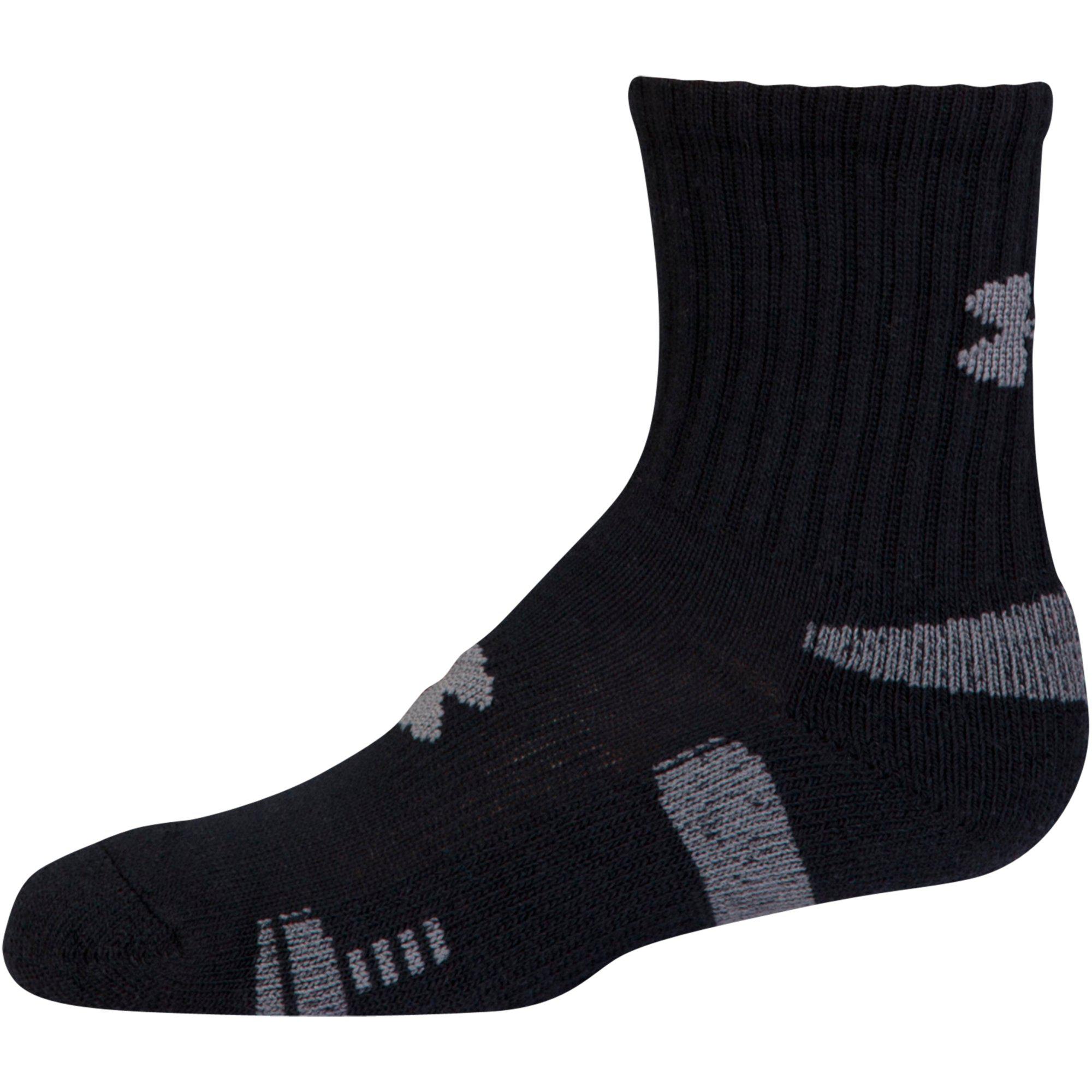 Under Armour Mens HeatGear Crew Socks (3 Pairs) - Black ...