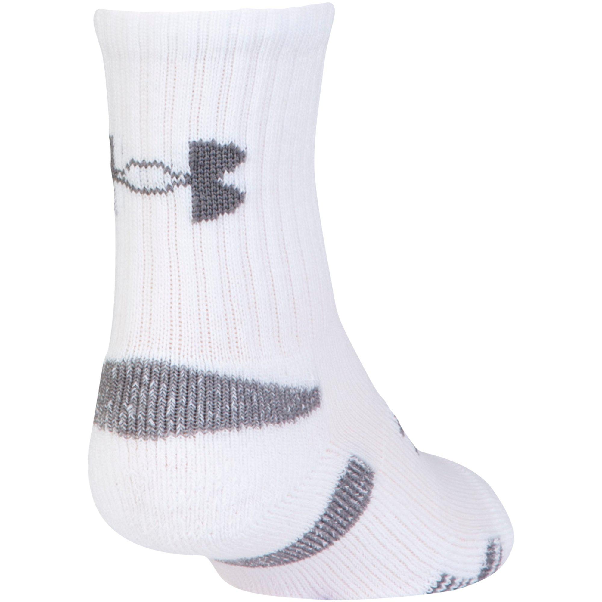 Under Armour Mens HeatGear 3pk Crew Socks White