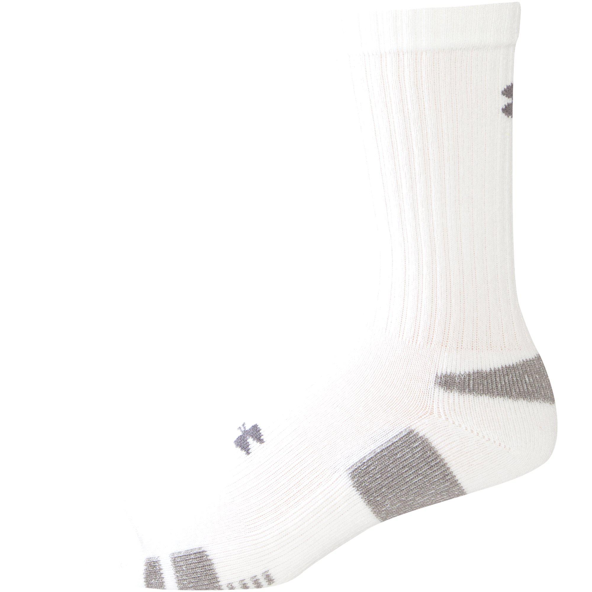 Under Armour Mens HeatGear 3pk Crew Socks White