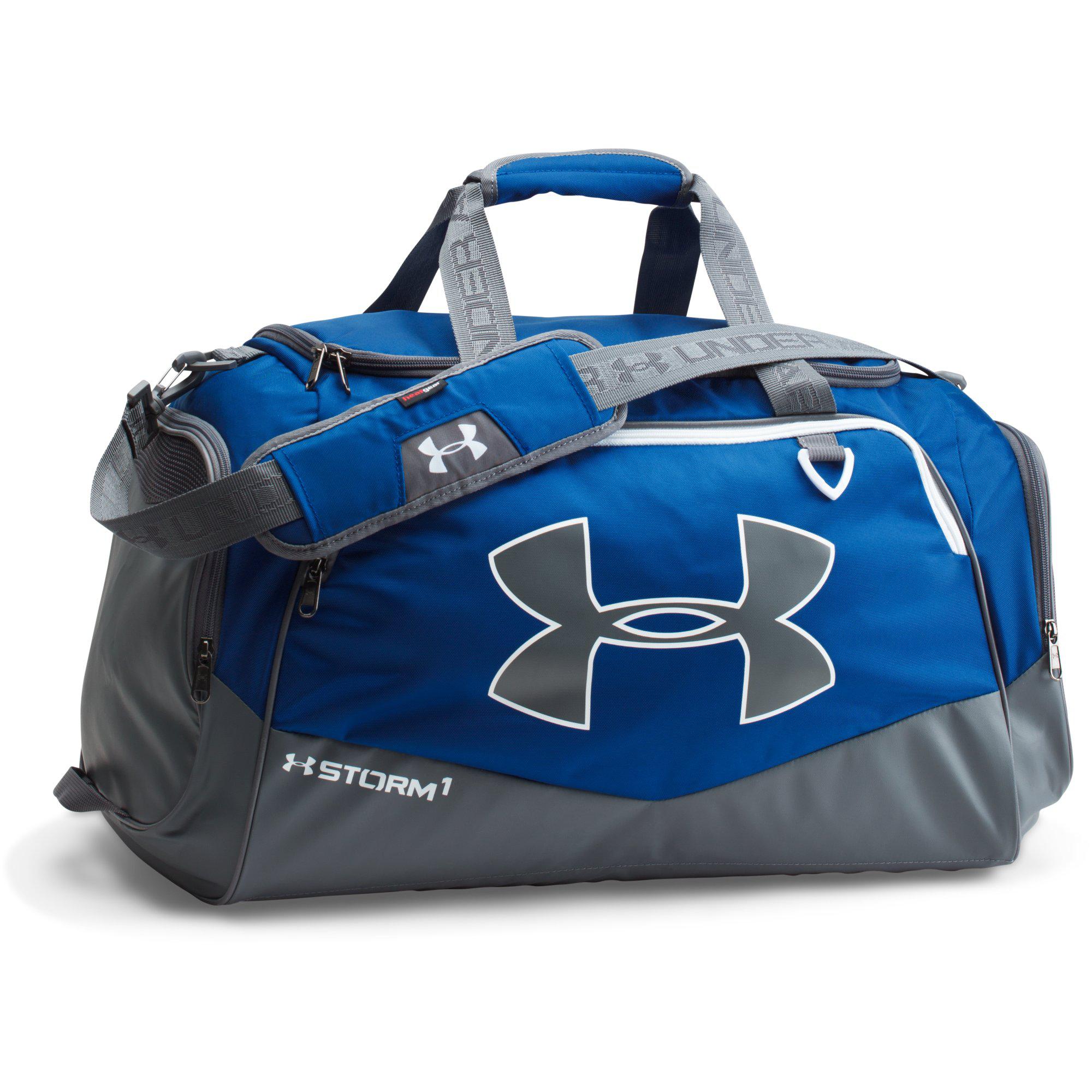 blue under armour duffle bag