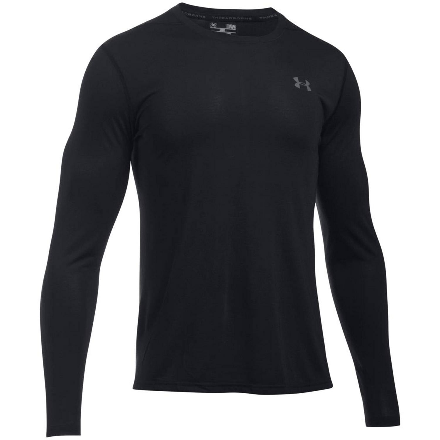 Under Armour Mens Fitted Long Sleeve Top - Black - Tennisnuts.com