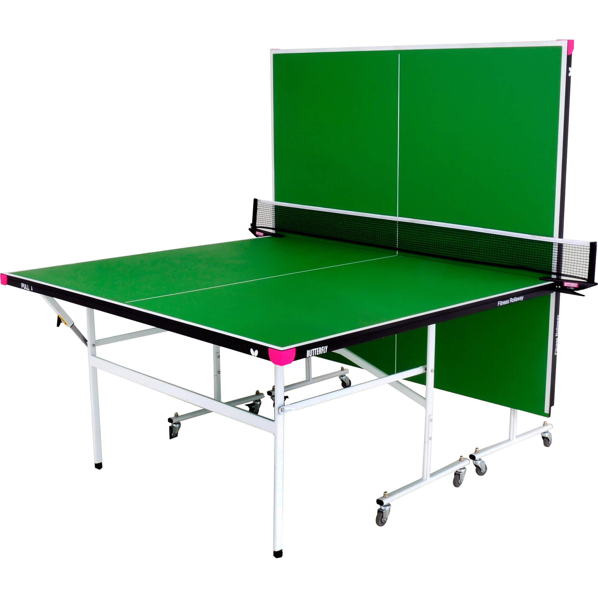 Butterfly Fitness Rollaway 16mm Indoor Table Tennis Table Set Green