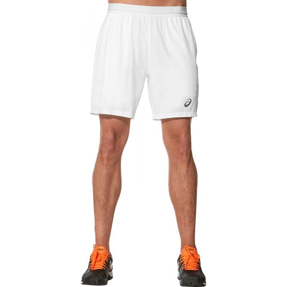 Asics Mens Athlete 7 Inch Tennis Shorts Real White