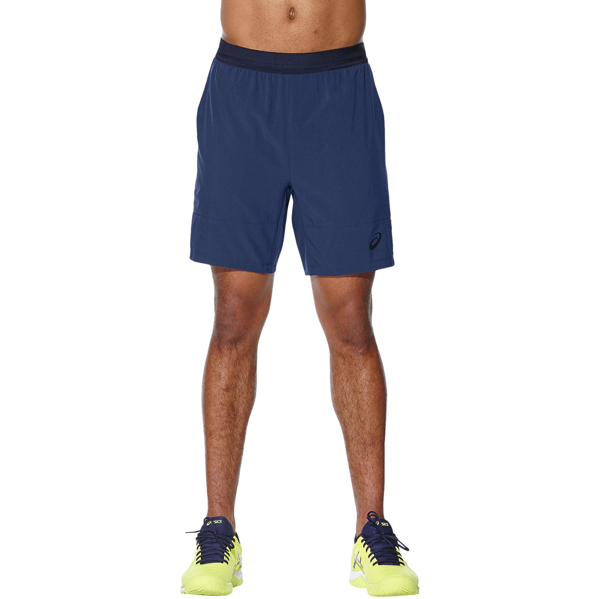 Asics Mens Athlete 7 Inch Tennis Shorts Indigo Blue