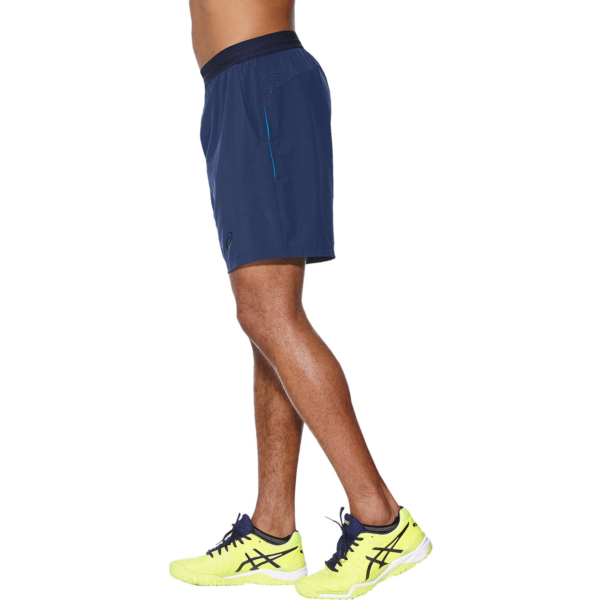 Asics Mens Athlete 7 Inch Tennis Shorts Indigo Blue