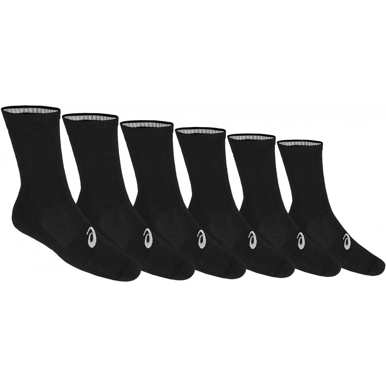 Asics Crew Socks (6 Pairs) - Black - Tennisnuts.com