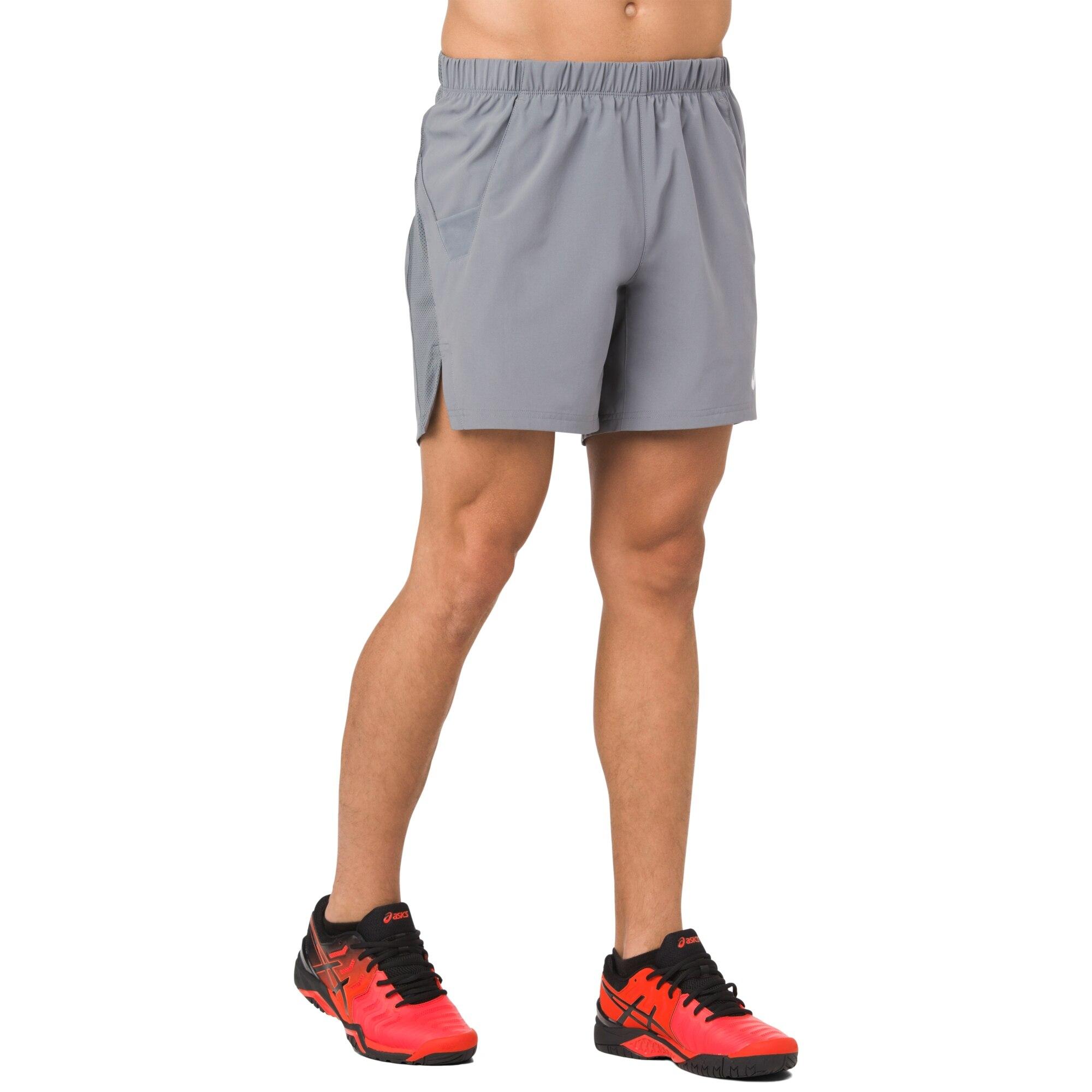 Asics Mens Tennis 7 Inch Shorts - Steel Grey - Tennisnuts.com