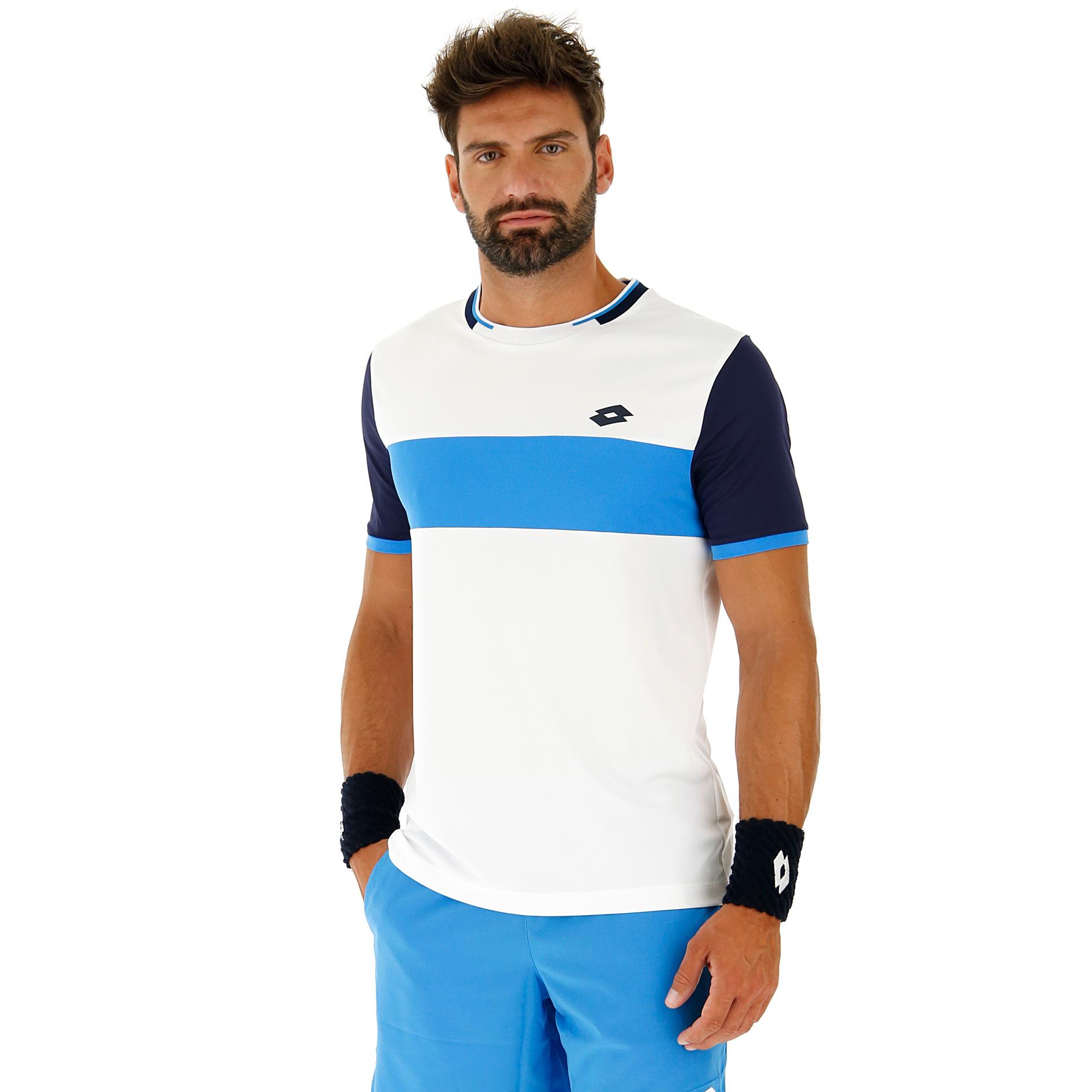 Lotto Mens Top Ten II Tee White/Navy Blue