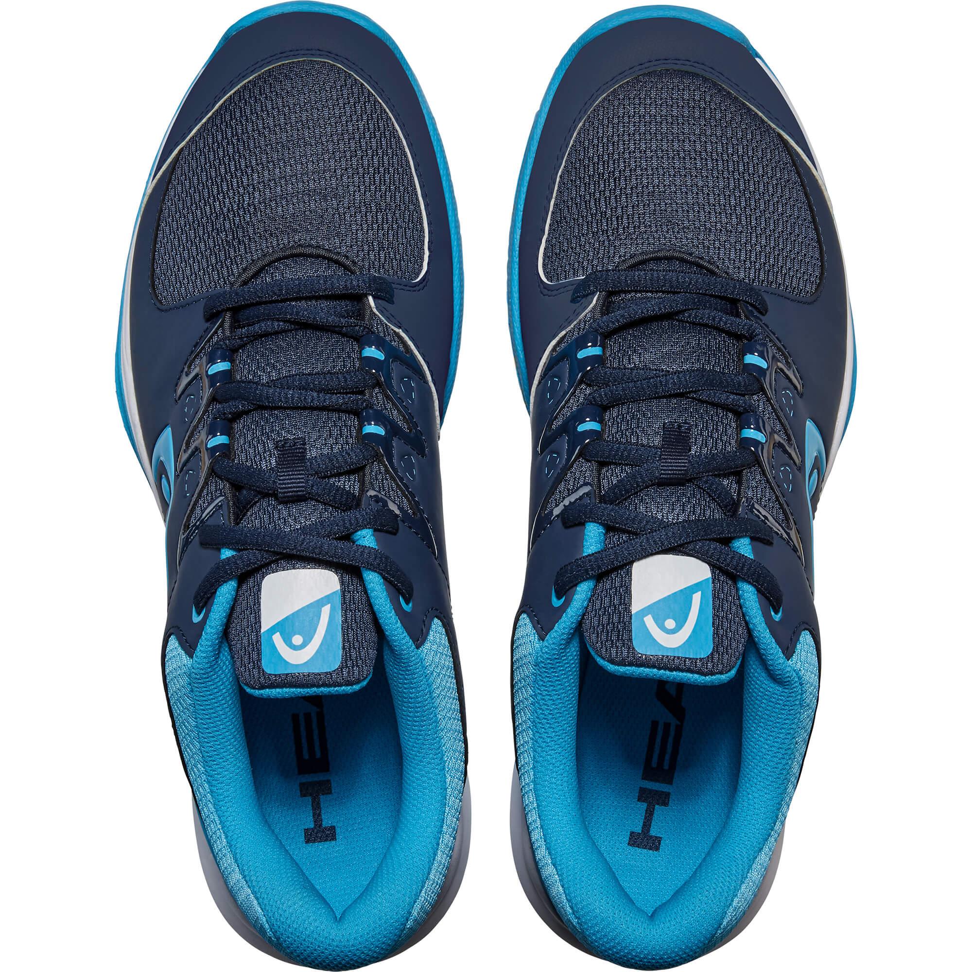 Head Mens Grid 3.5 Indoor Court Shoes - Dark Blue/Aqua - Tennisnuts.com