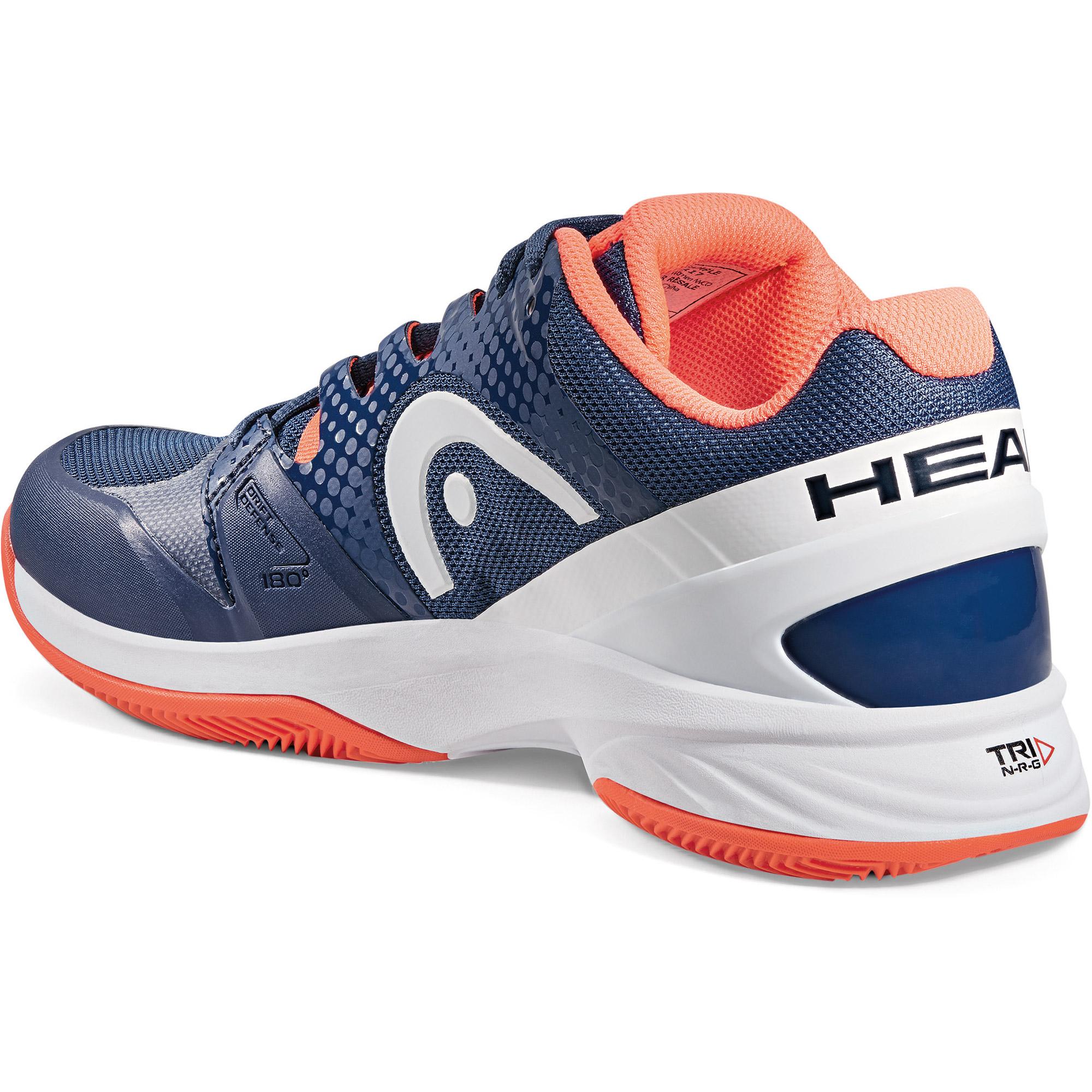 Head Womens Nzzzo Pro Clay Tennis Shoes Navy/Coral