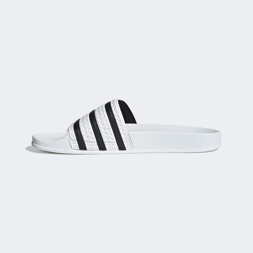 Adidas Mens Adilette Sliders - White - Tennisnuts.com