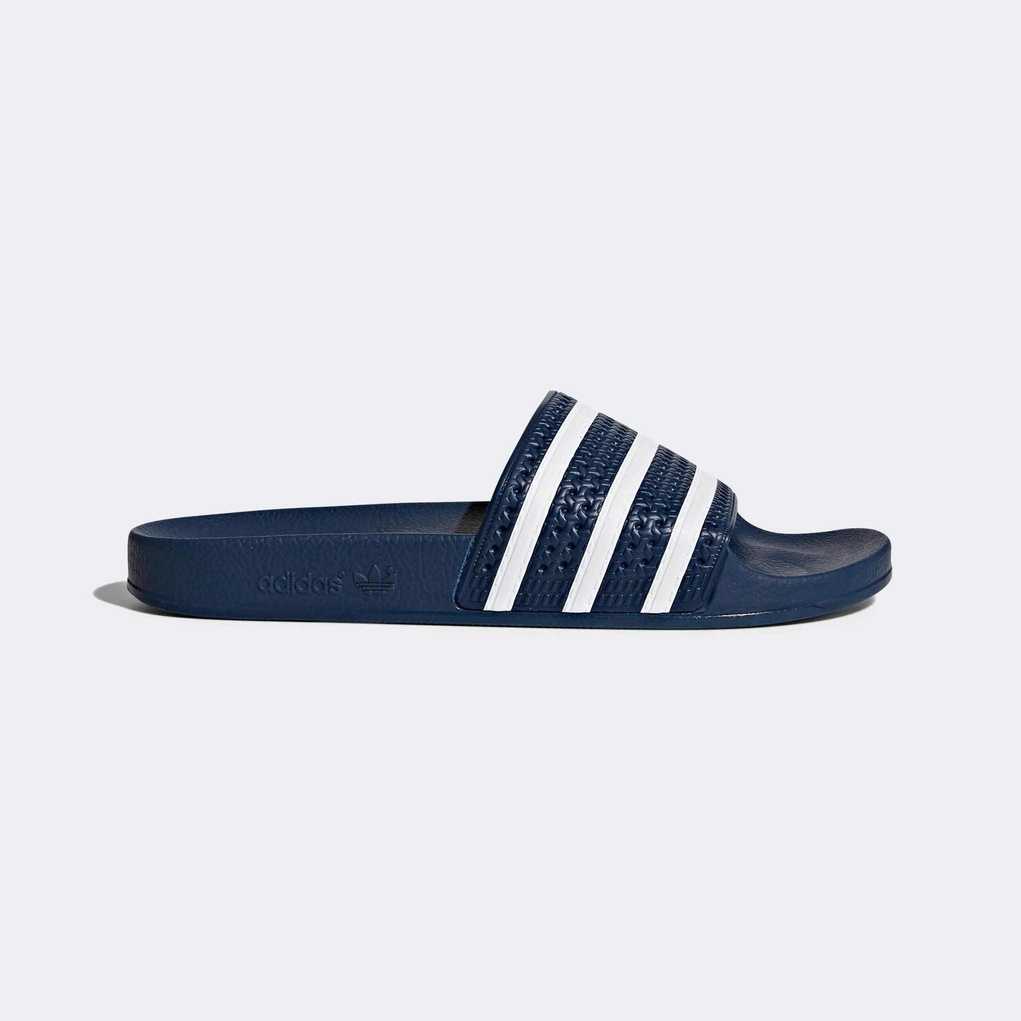 Adidas Mens Adilette Sliders - Navy Blue - Tennisnuts.com