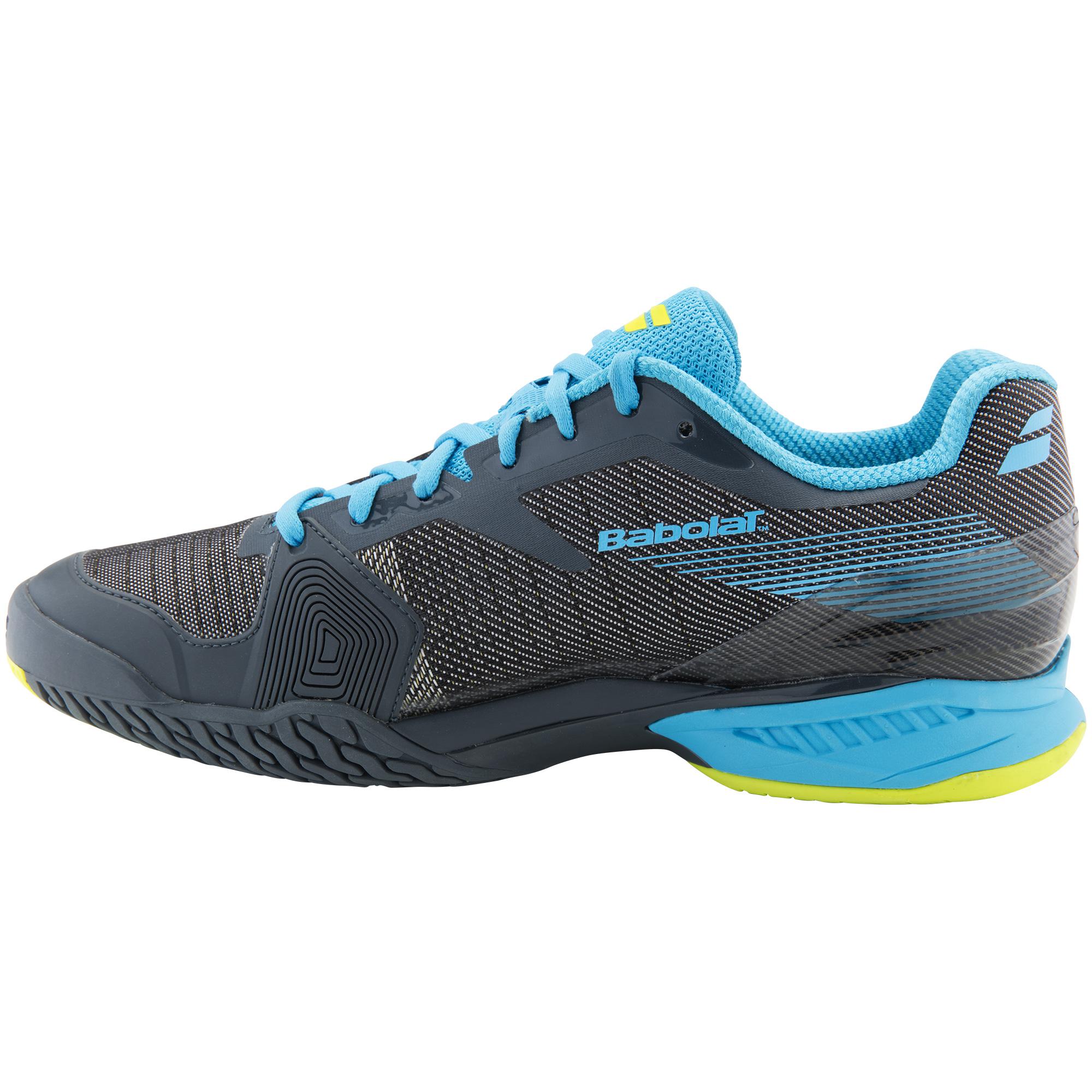 Babolat Mens Jet All Court Tennis Shoes - Grey/Blue - Tennisnuts.com