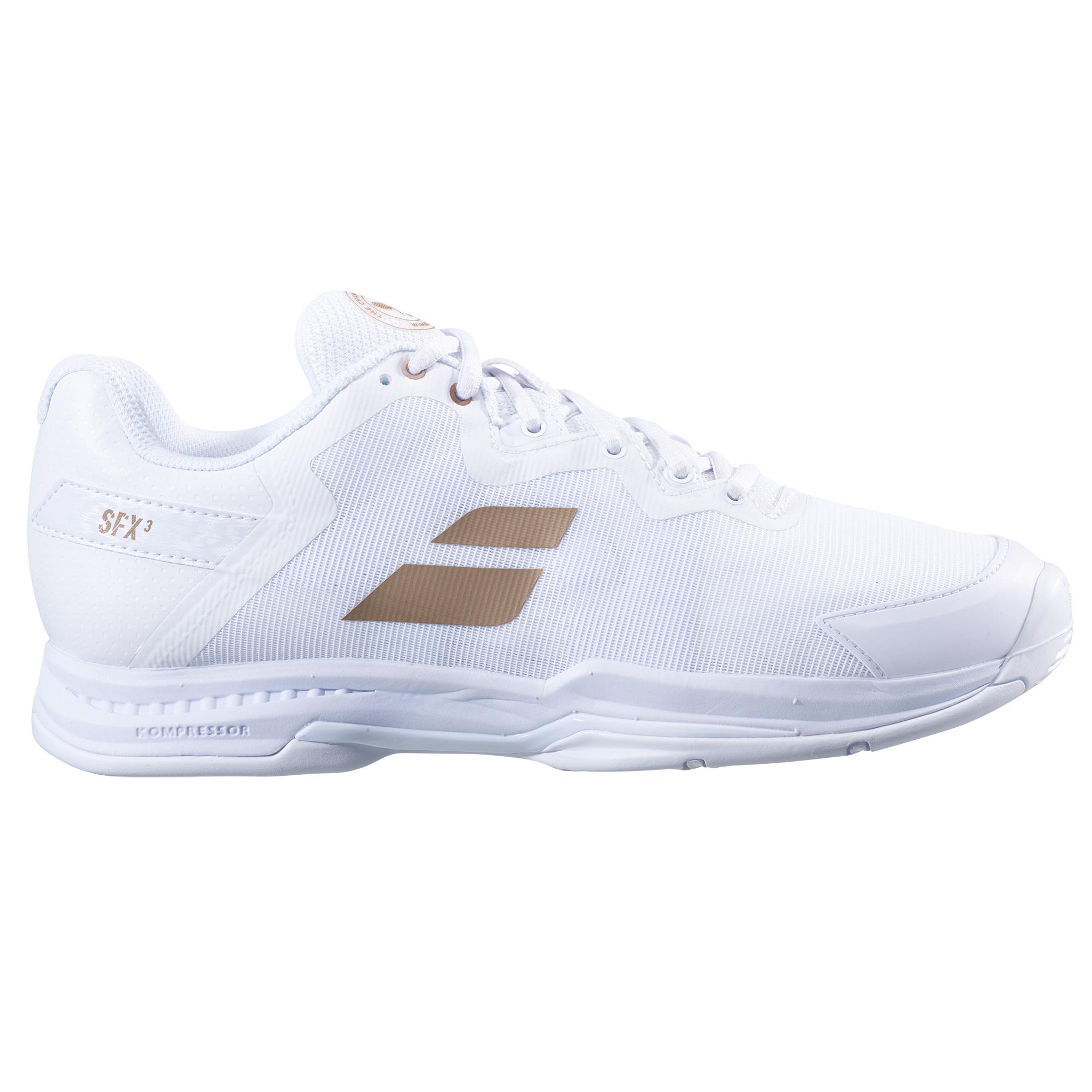 Babolat Womens SFX3 Wimbledon Tennis Shoes White Gold Tennisnuts