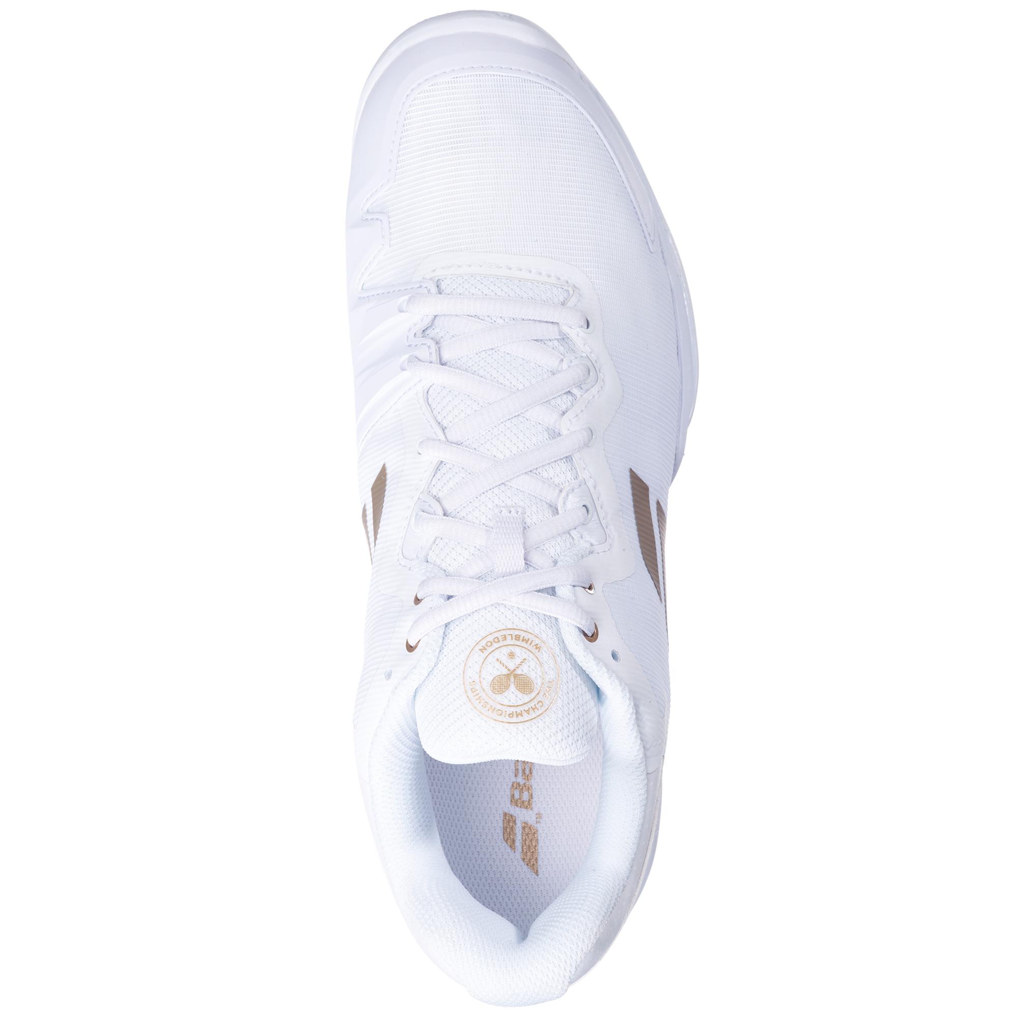 Babolat Mens SFX3 Wimbledon Tennis Shoes - White/Gold - Tennisnuts.com