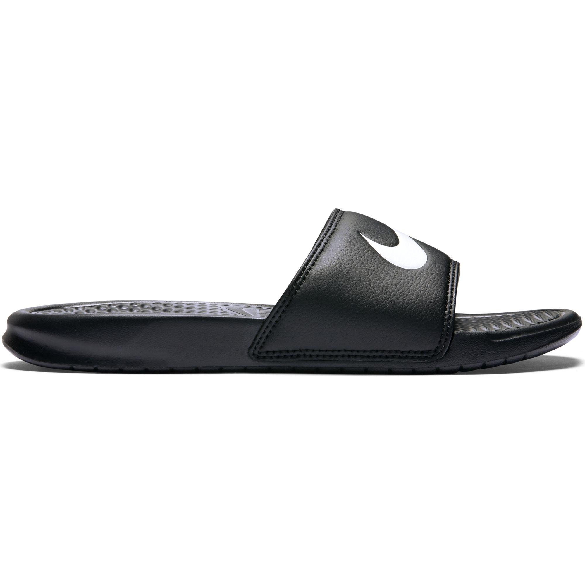 Nike Benassi Swoosh Flip Flops - Black - Tennisnuts.com