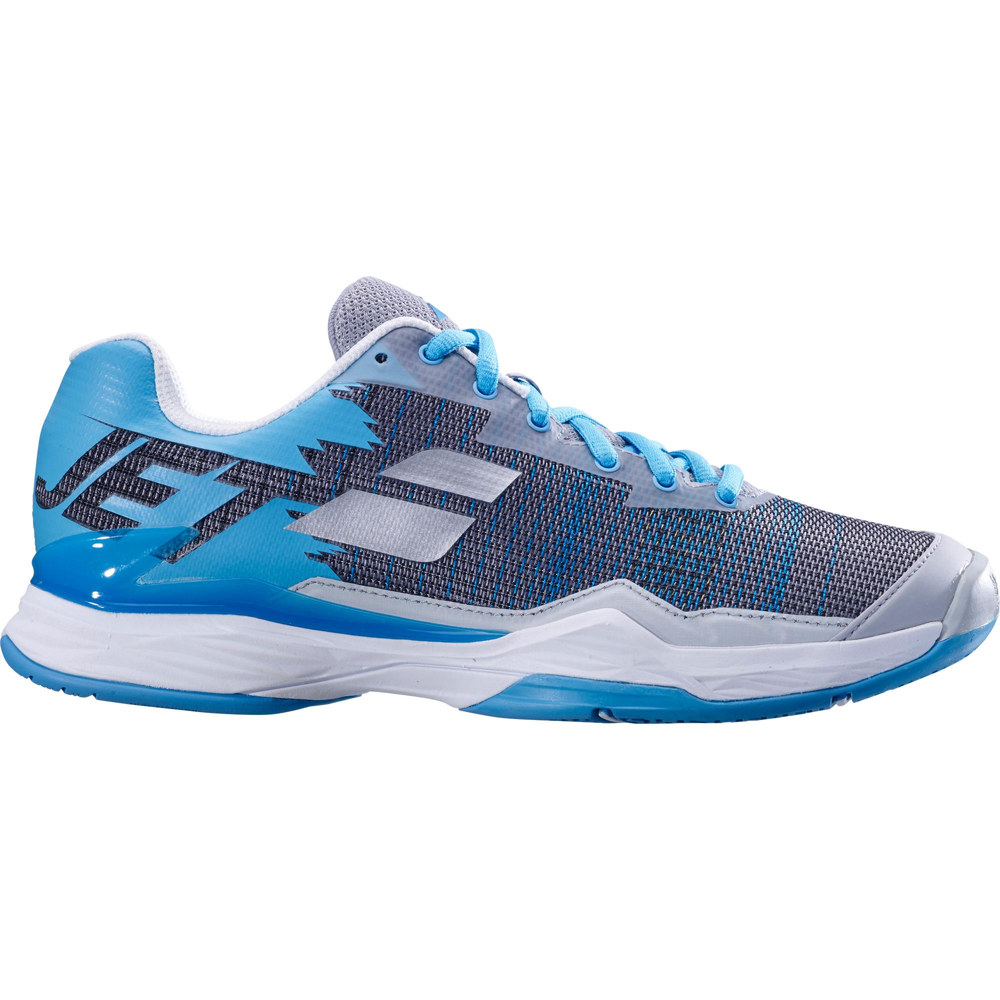 Babolat Womens Jet Mach I Tennis Shoes - Silver/Blue - Tennisnuts.com