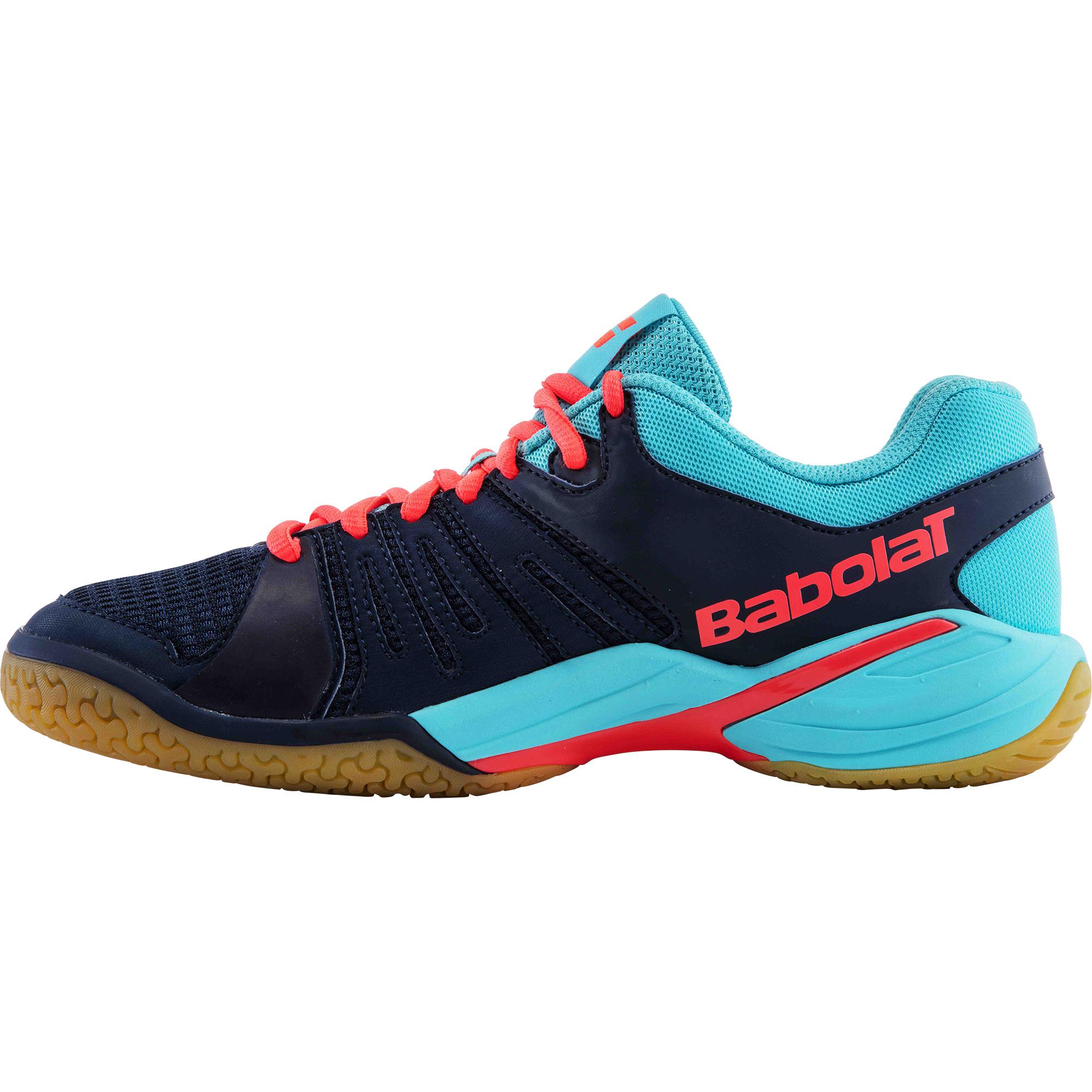 Babolat Womens Shadow Spirit Badminton Shoes - Blue/Pink - Tennisnuts.com
