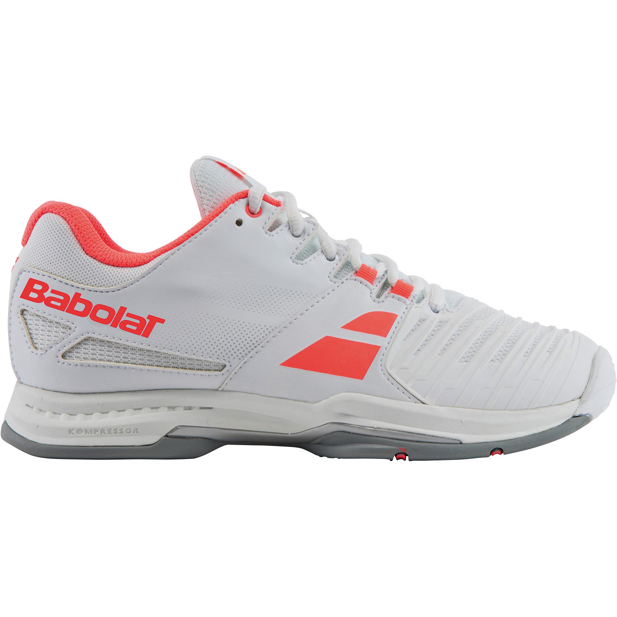 Babolat Womens SFX Tennis Shoes - White/Coral - Tennisnuts.com