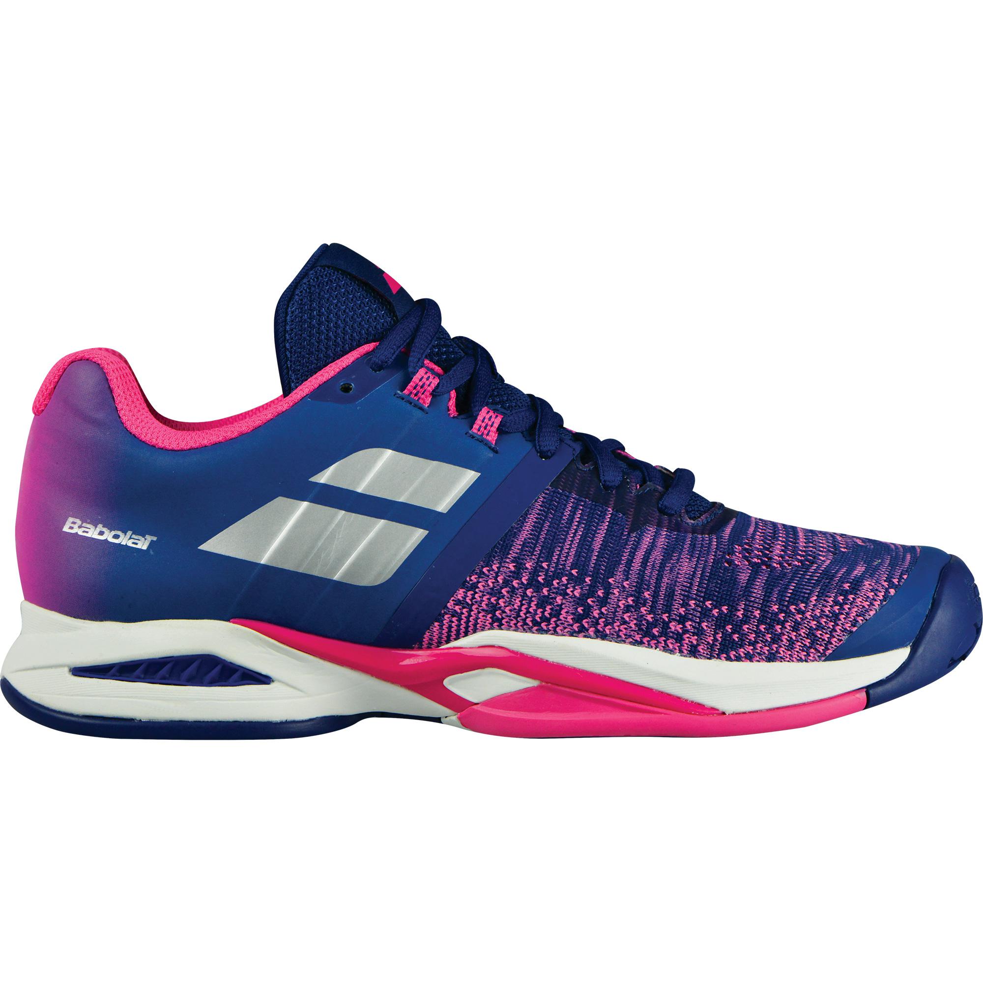 Babolat Womens Propulse Blast Tennis Shoes - Blue/Pink - Tennisnuts.com