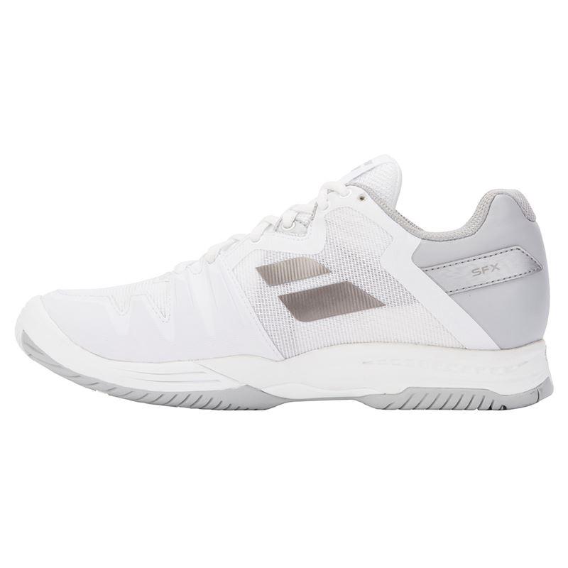 Babolat Womens SFX3 Tennis Shoes - White/Silver - Tennisnuts.com