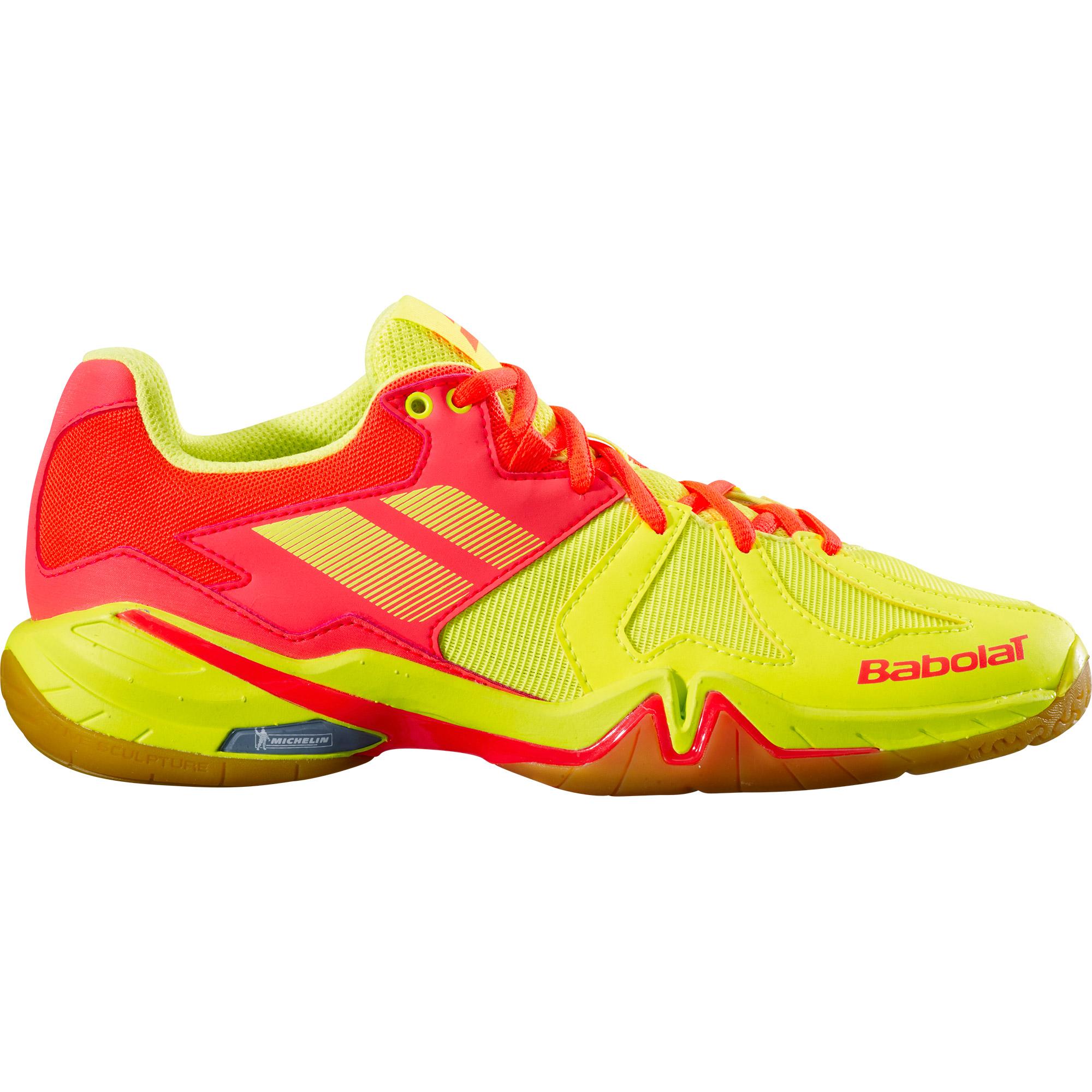 yellow badminton shoes