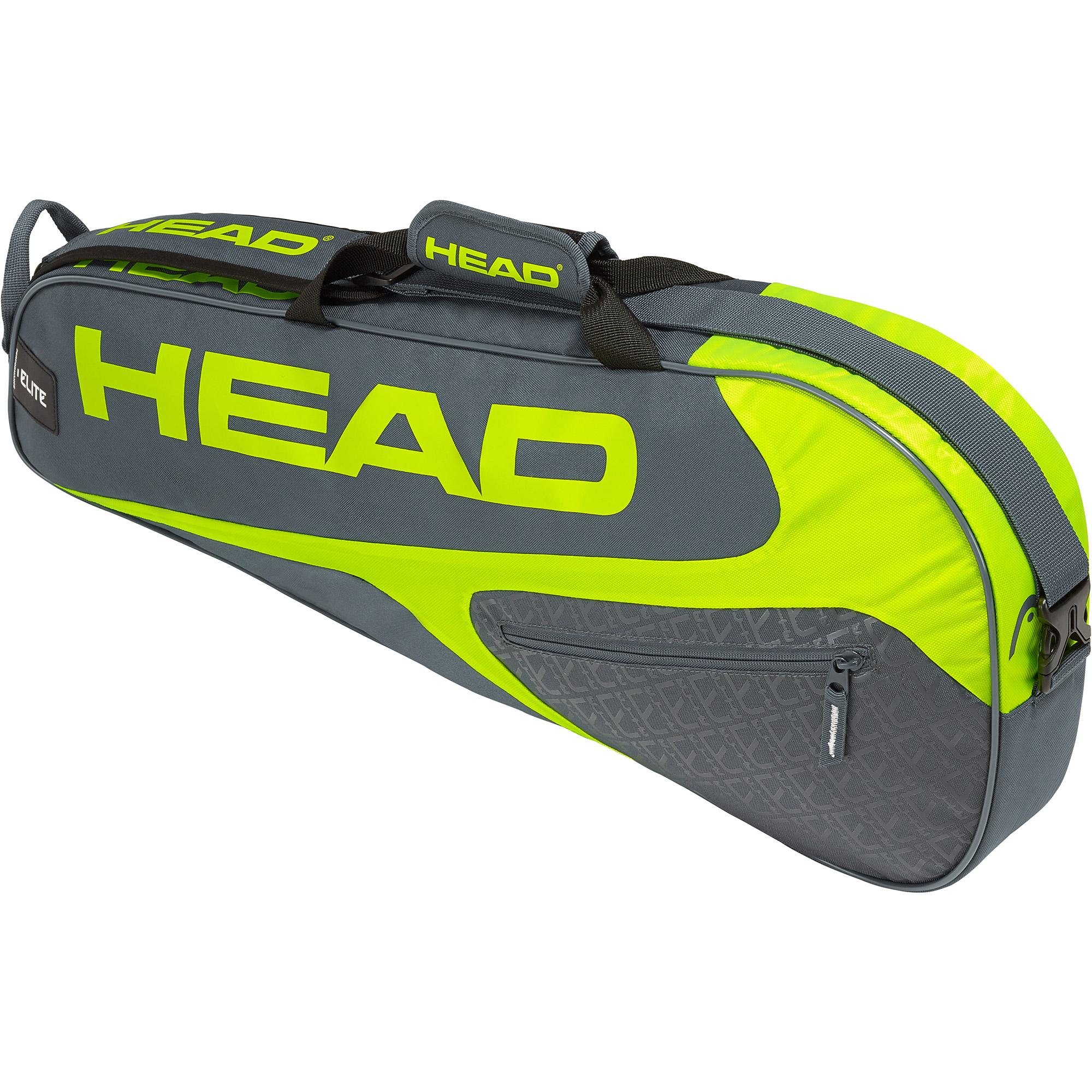 Head Elite Pro 3 Racket Bag Grey/Yellow
