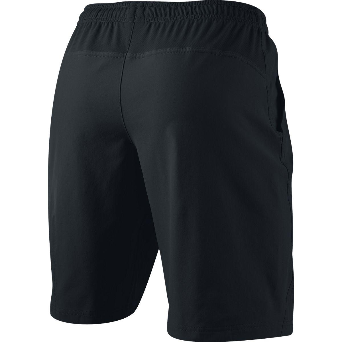 Nike Mens N.E.T 11 Inch Woven Shorts - Black/White - Tennisnuts.com