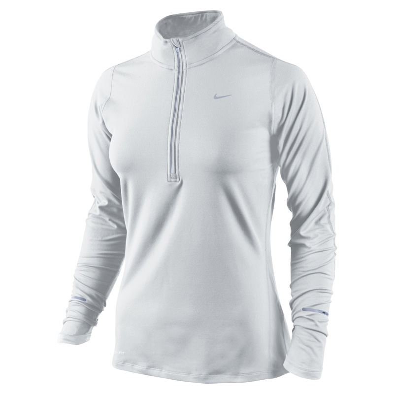 white half zip running top