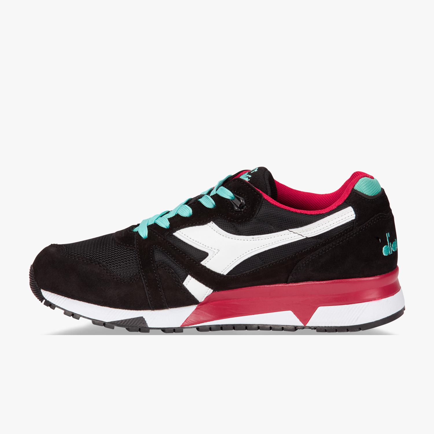 Diadora Mens N9000 III Running Shoes - Black Waterfall/Chilli Pepper ...