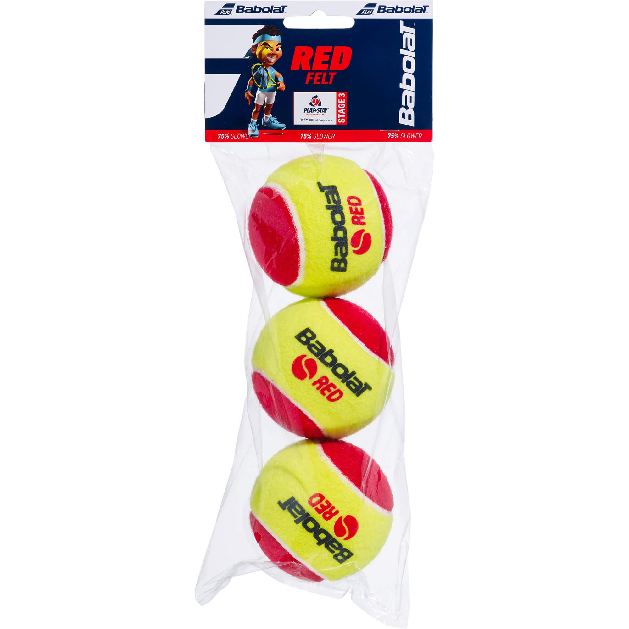 Babolat BBall Red Felt Junior Tennis Balls (3 Ball Pack)