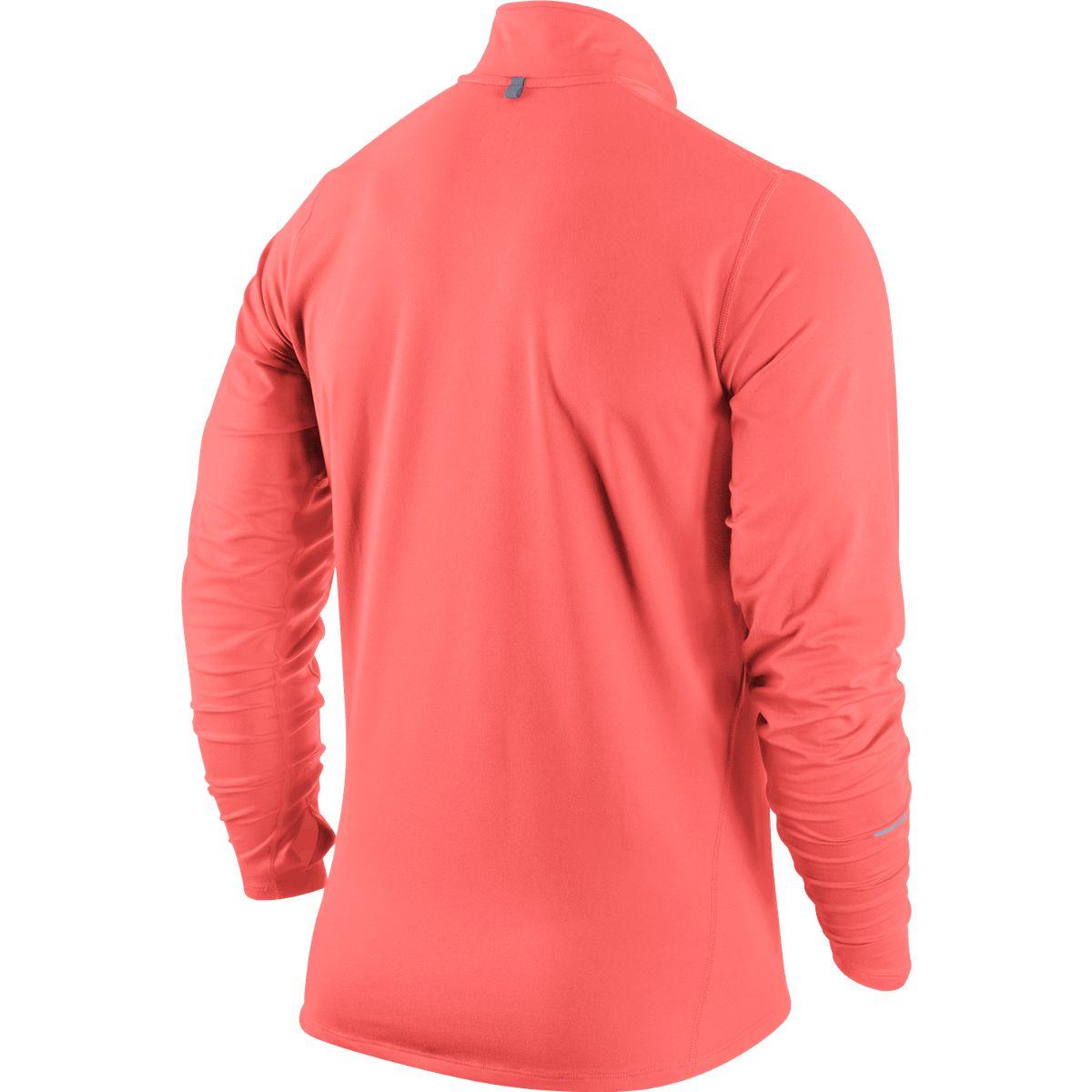 nike running long sleeve half zip top in bright mango