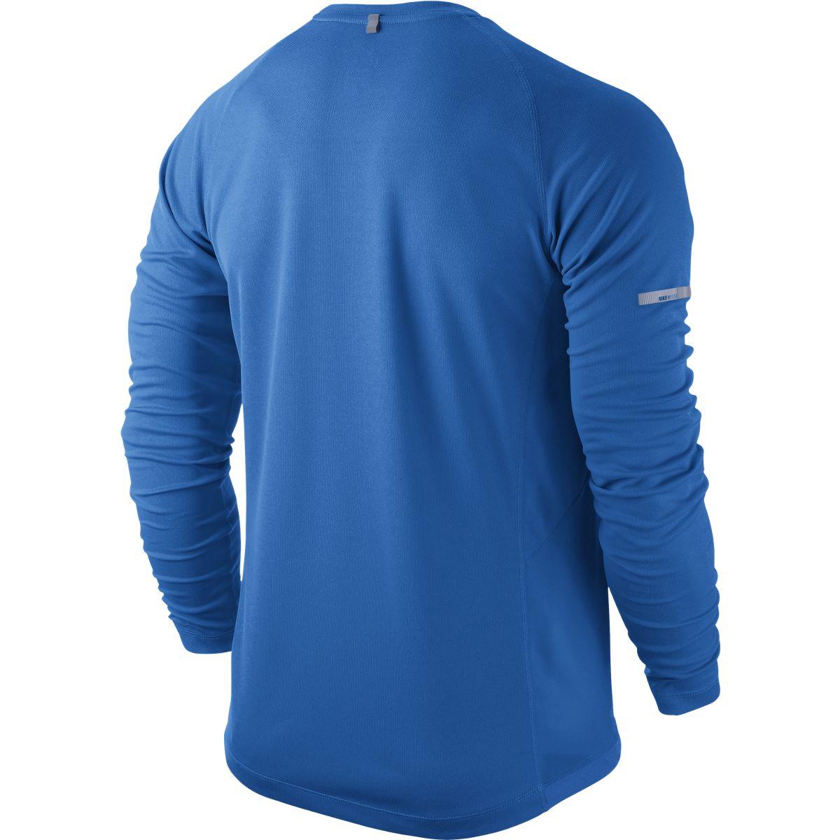Nike Mens Miler UV Long Sleeve Shirt - Photo Blue/Reflective Silver ...
