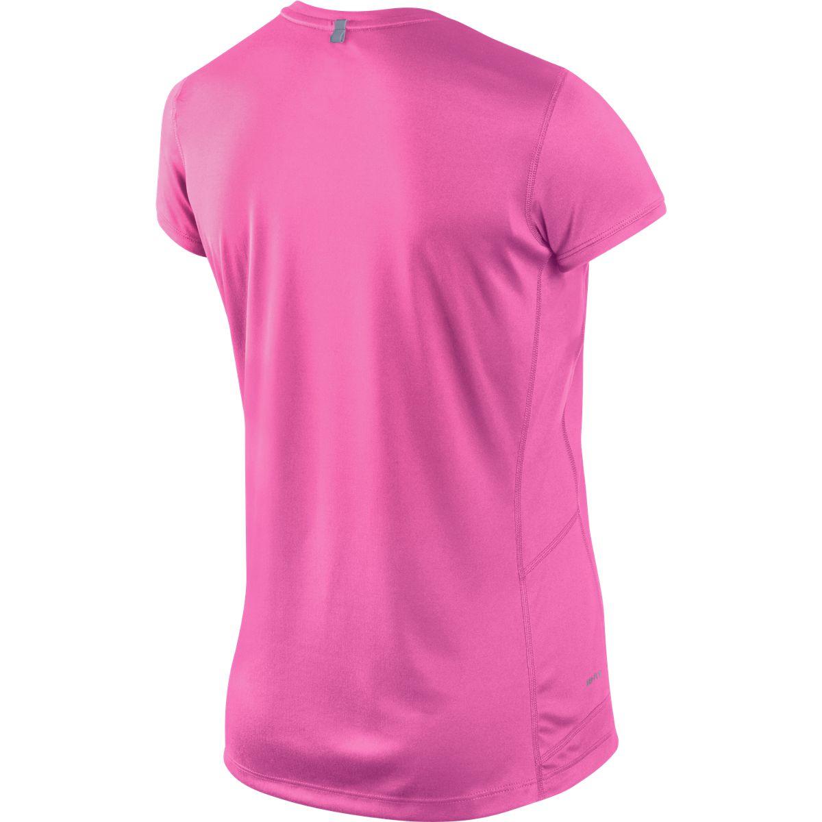 nike womens miler short sleeve running crew pink pow nike womens shirt size chart