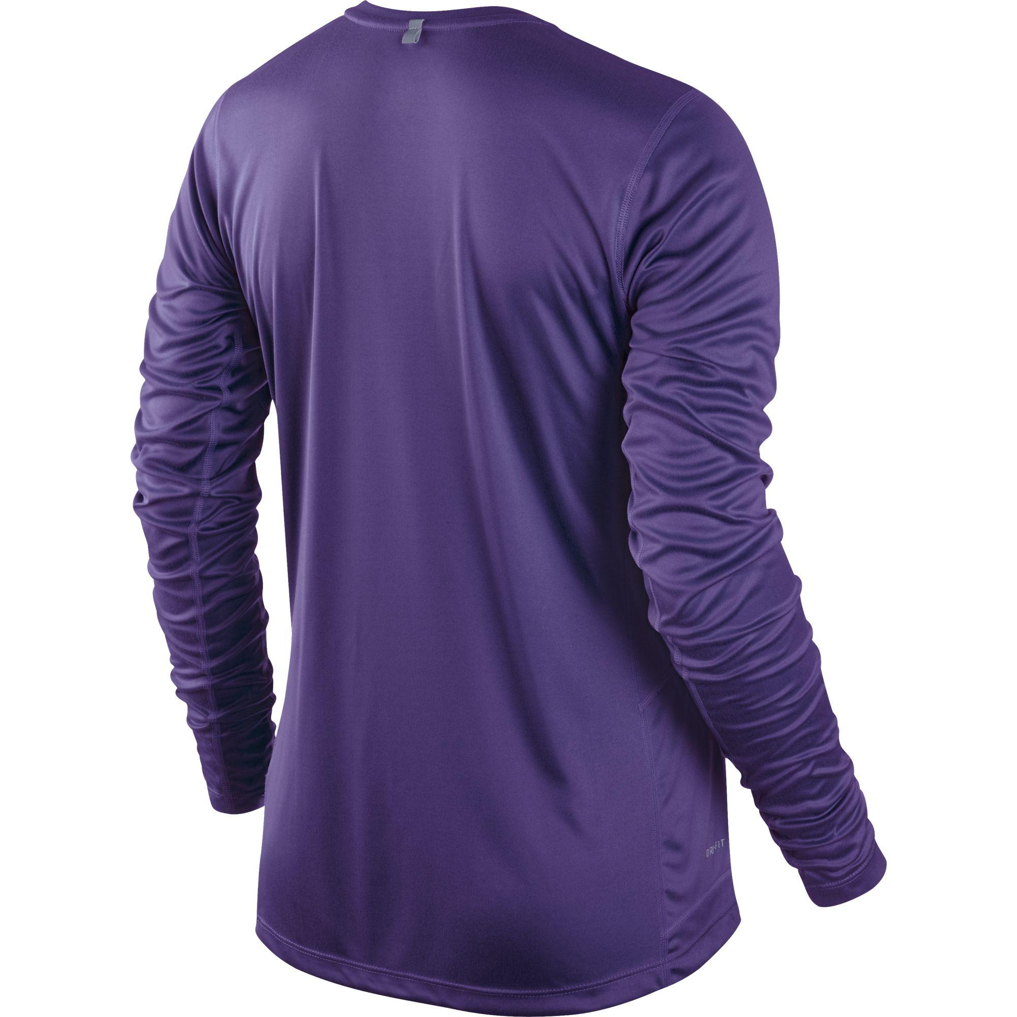 Nike Womens Miler Long Sleeve Running Top Purple/Reflective Silver