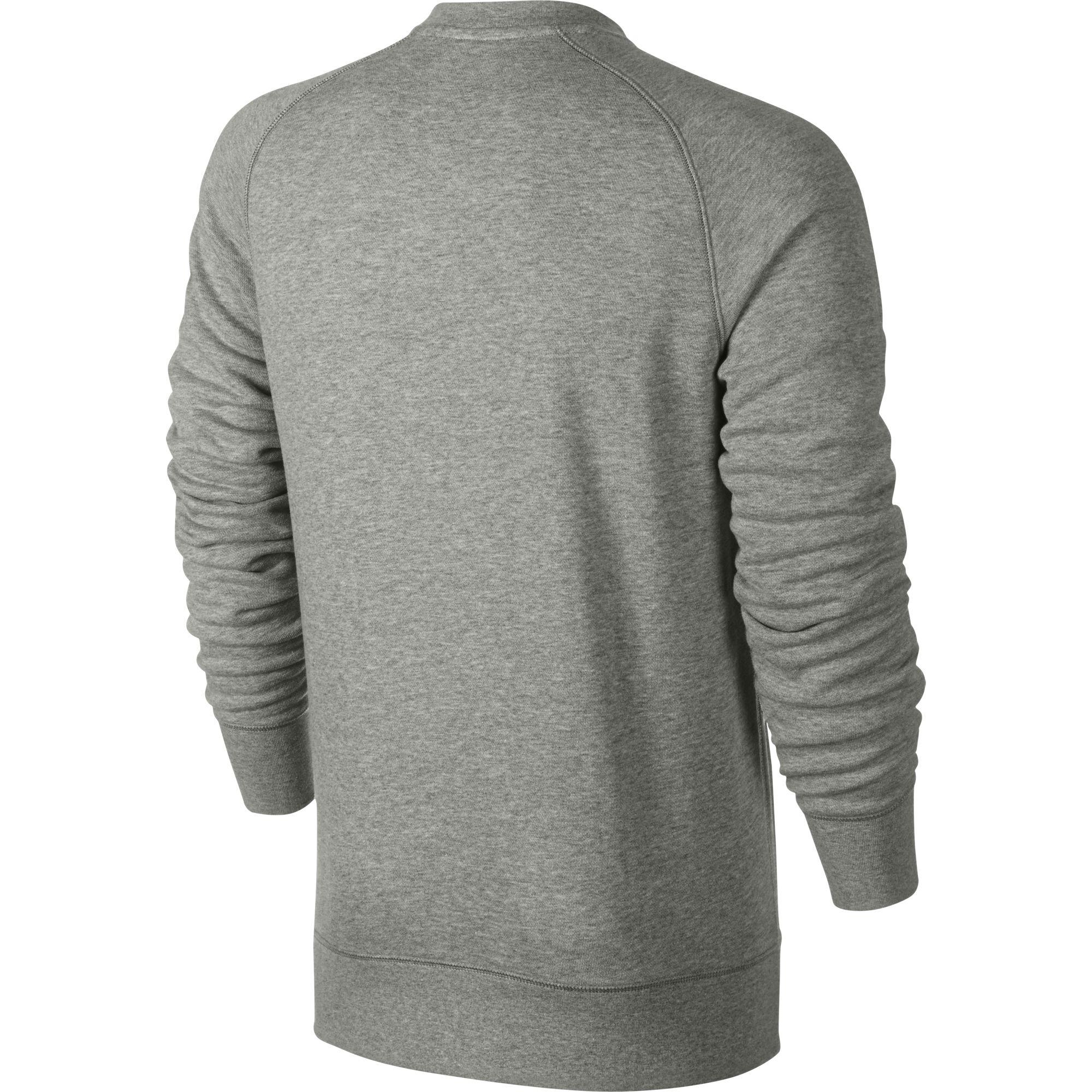 Nike Mens AW77 French Terry Sweatshirt - Dark Grey Heather - Tennisnuts.com