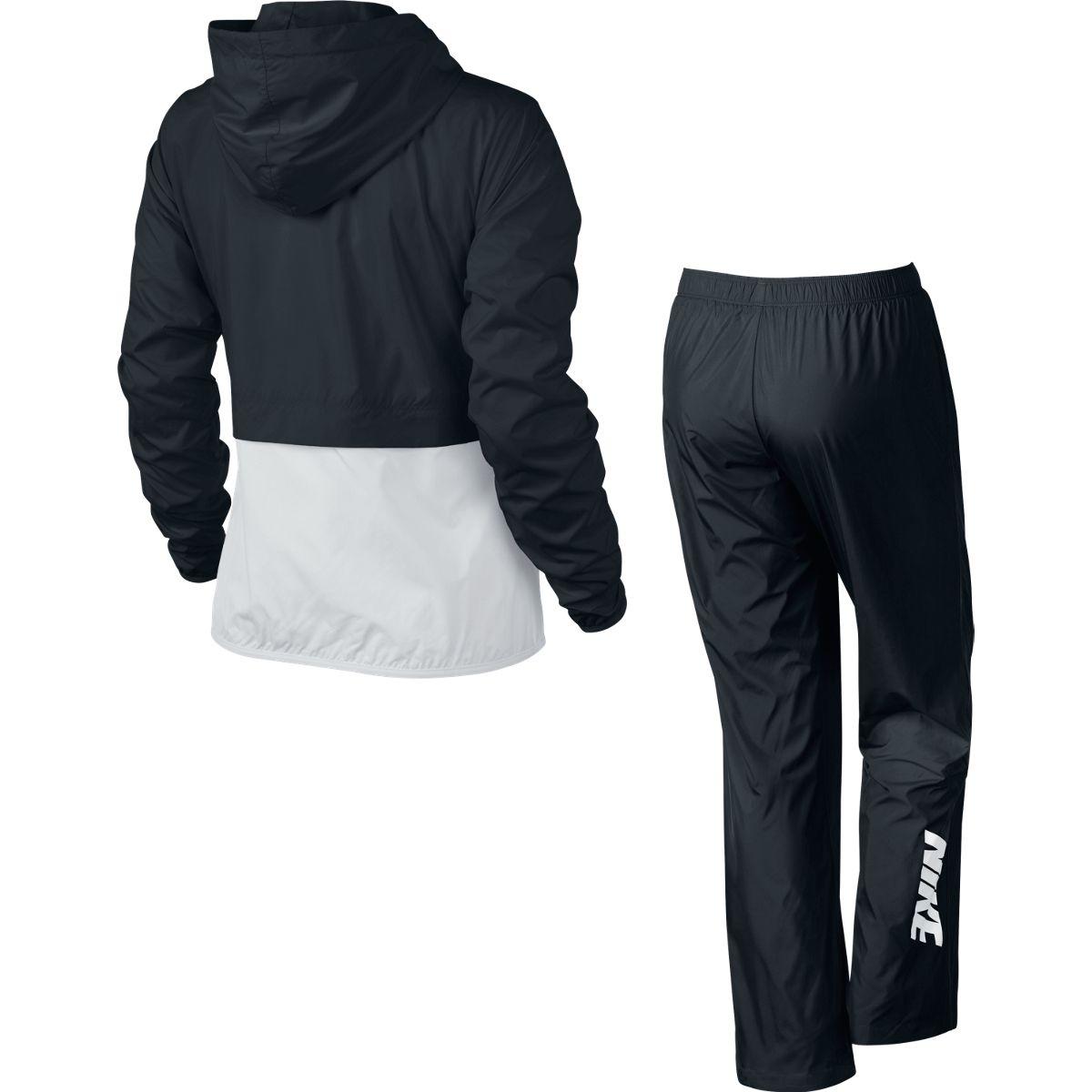 Nike Womens City Blocker Warm Up Tracksuit - Black/White - Tennisnuts.com