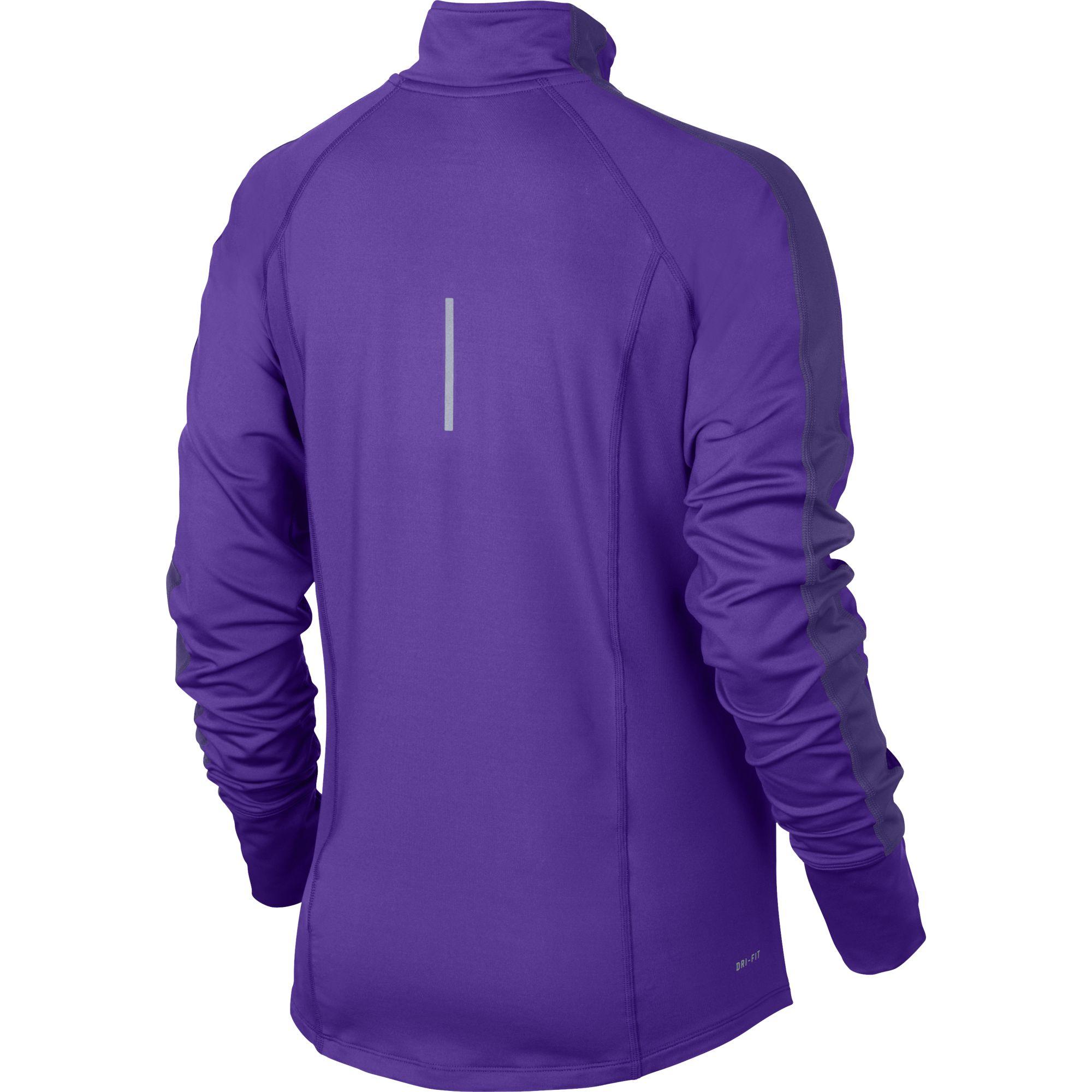 Nike Womens Racer Half-Zip LS Running Top - Hyper Grape/Court Purple ...