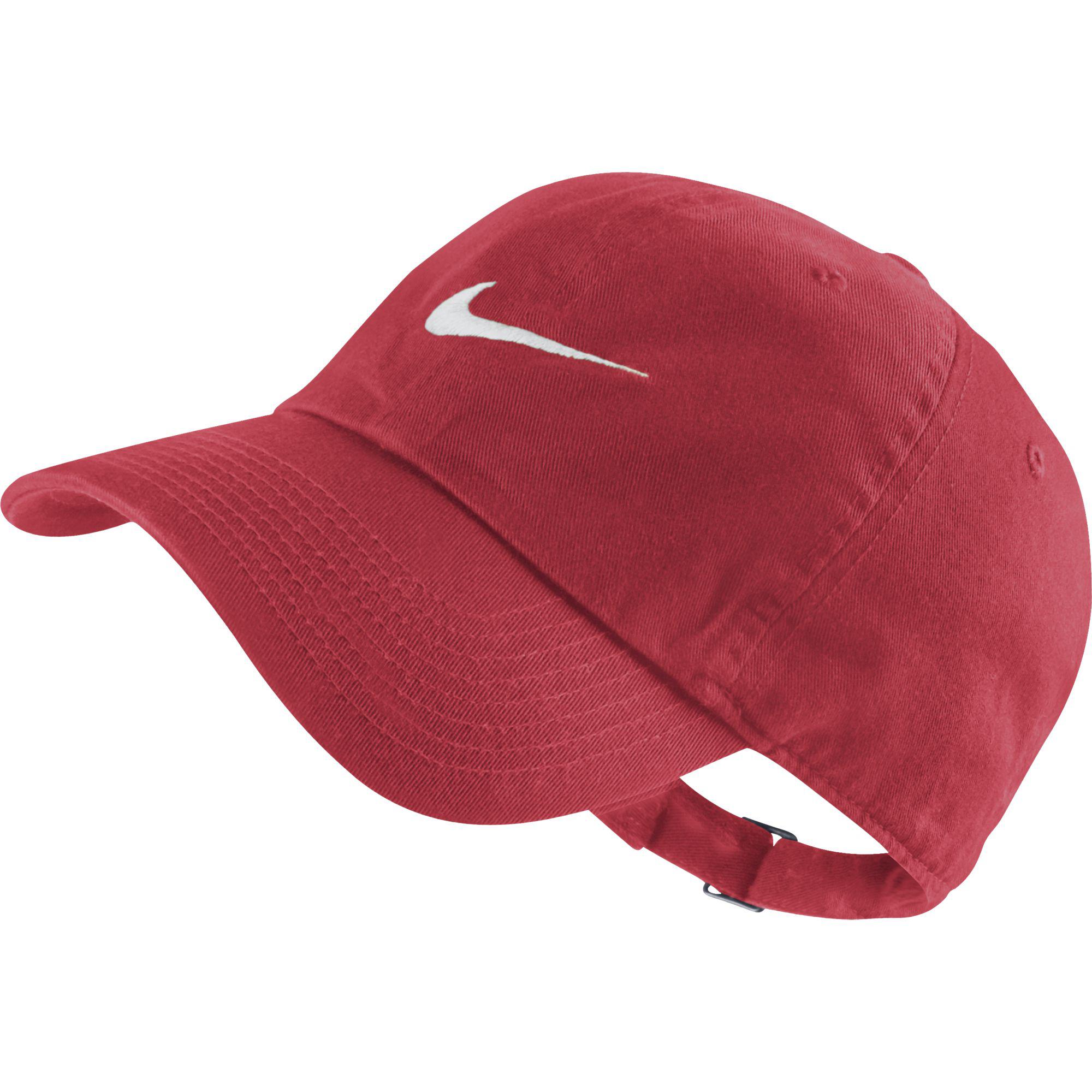 red nike swoosh cap